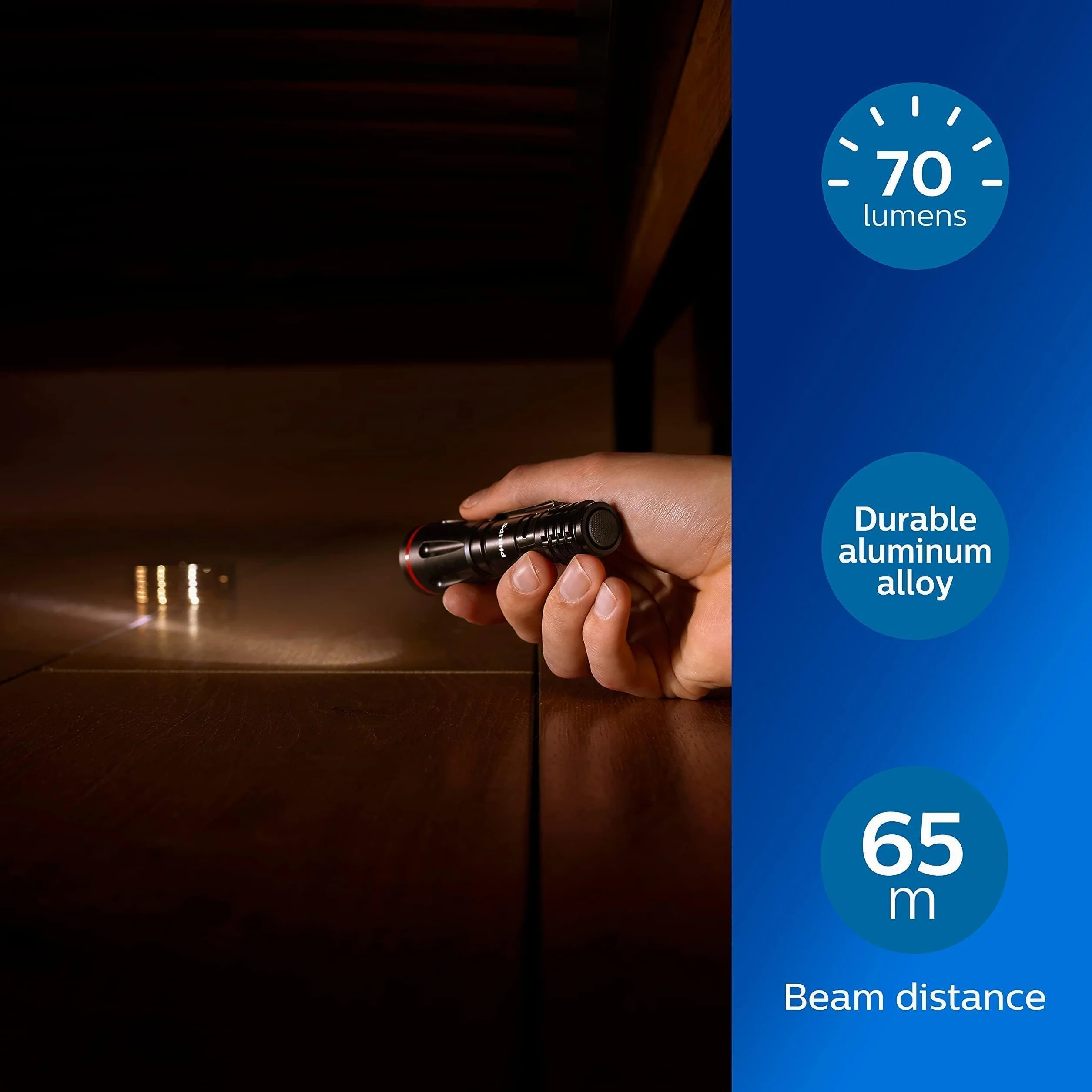 Philips SFL1001P/10 latarka kieszonkowa LED 160 lumenów czarna z bateriami AA