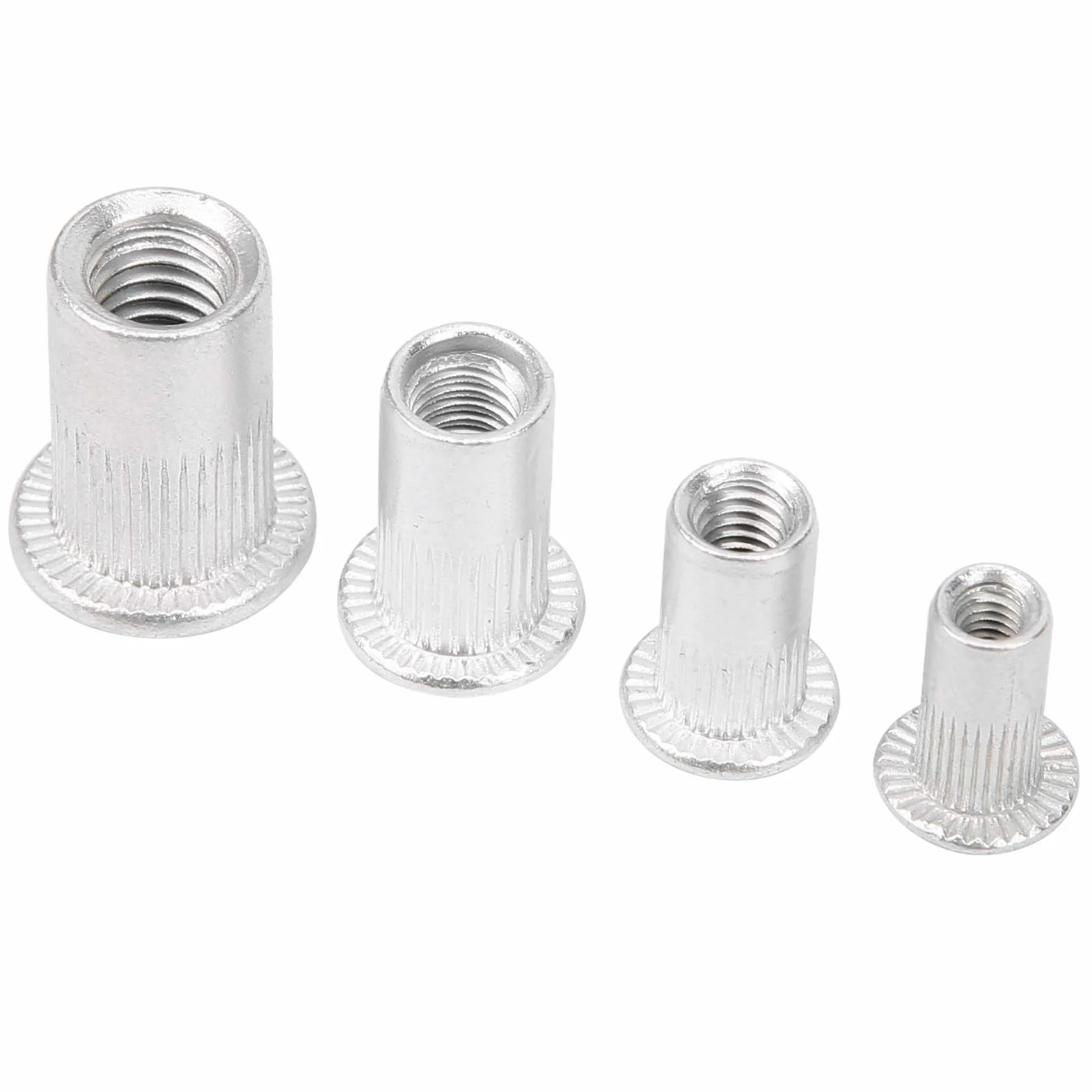 Nakrętki nitowe aluminiowe z łbem płaskim M3 M4 M5 M6 zestaw 200 szt.