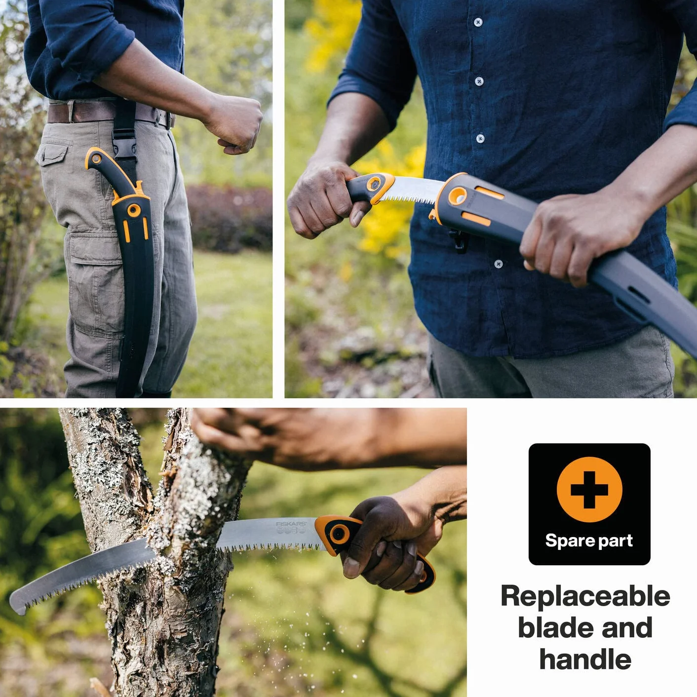Fiskars Piła profesjonalna SW-330 do świeżego drewna, grube zęby, stalowe ostrze