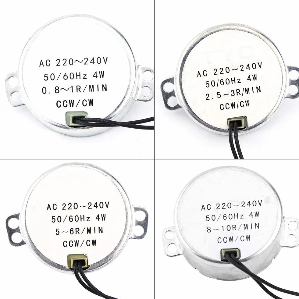 Silnik synchroniczny prądu przemiennego 220-240 V CW/CCW 0,8-1 obr./min 4 W