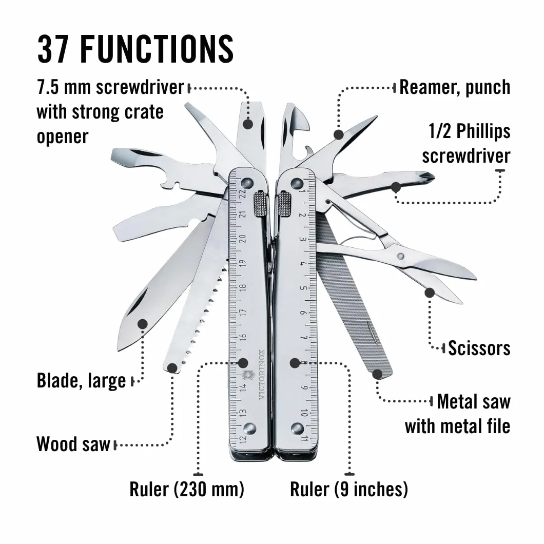 Victorinox SwissTool X Plus Multifunktionswerkzeug 37 Funktionen silber