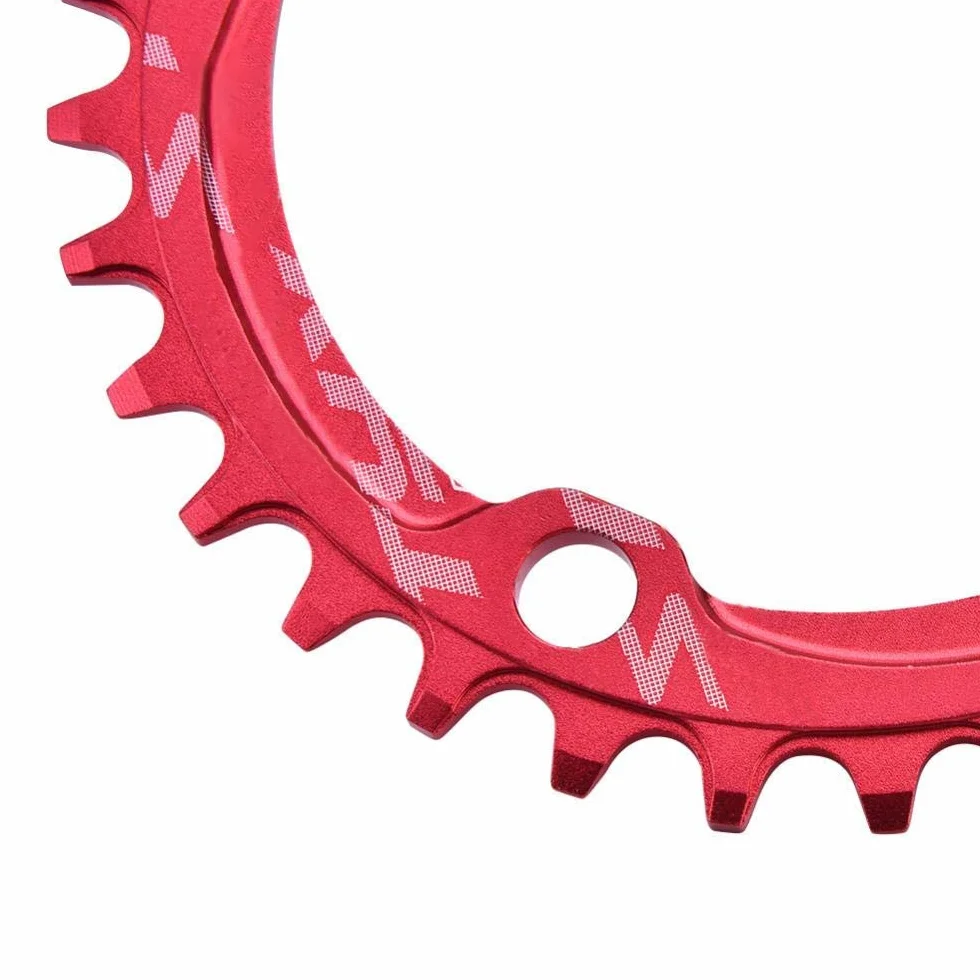 Alomejor Pierścień do łańcucha rowerowego 32/34/36/38T BCD 104 rower górski stal pojedyncza korba łańcuch pierścień części naprawcze do jazdy na świeżym powietrzu (36-czerwony)