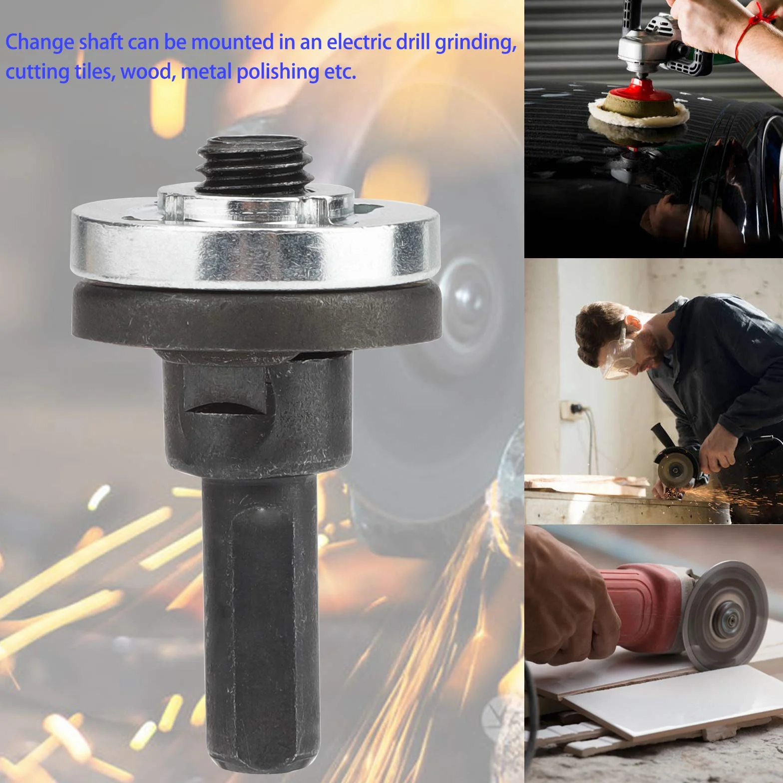 Rybtd 9 sztuk Szlifierka Kątowa Części Zamienne Wał Silnika Sprzęgło Korbowód 6mm/10mm Trzpień Adapter Kołnierz Wiertło Klucz Uchwyt do Szlifowania Polerowania