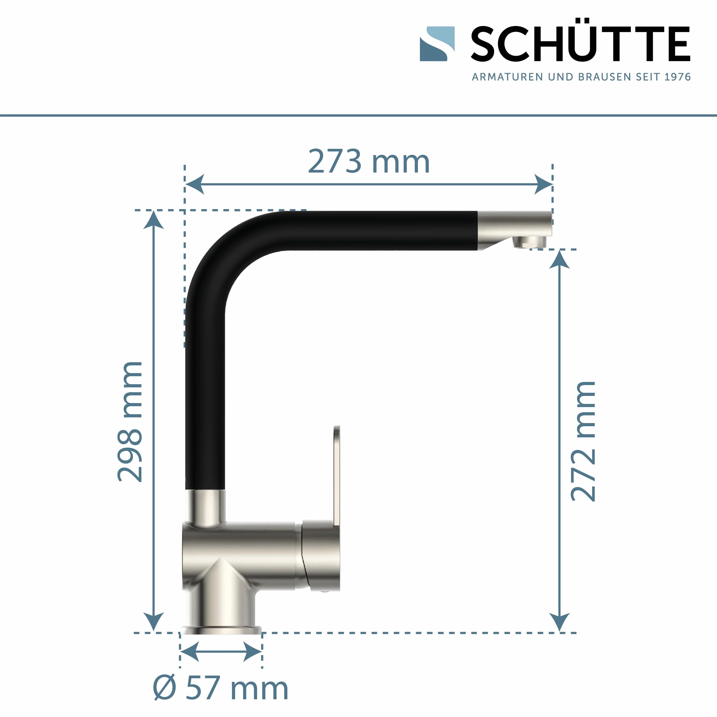 Schütte RIO armatura zlewozmywakowa czarny matowy stal szlachetna