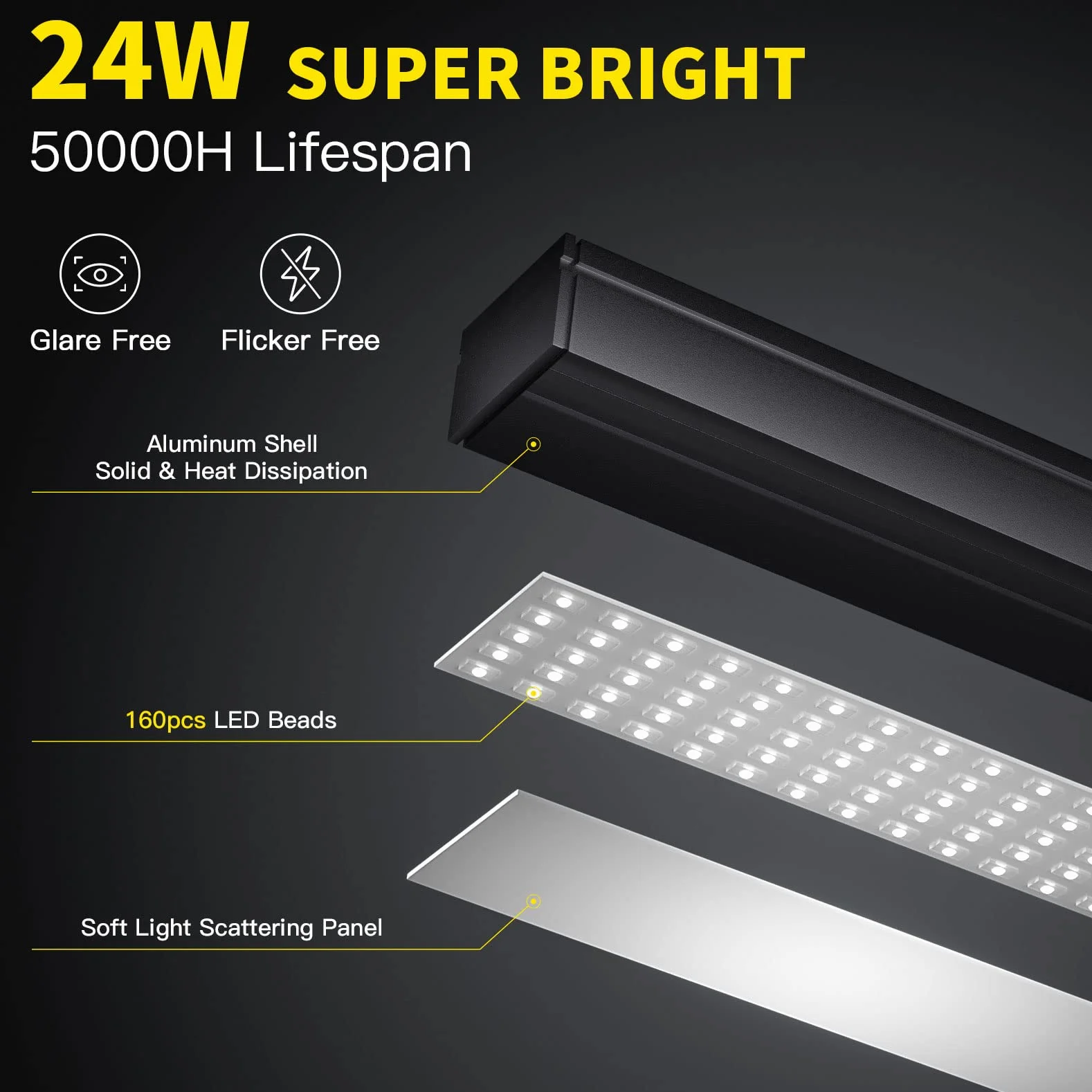 CHICLEW Lampa biurkowa LED 24W podwójna głowica ściemniana 3 temperatury barwowe ochrona oczu