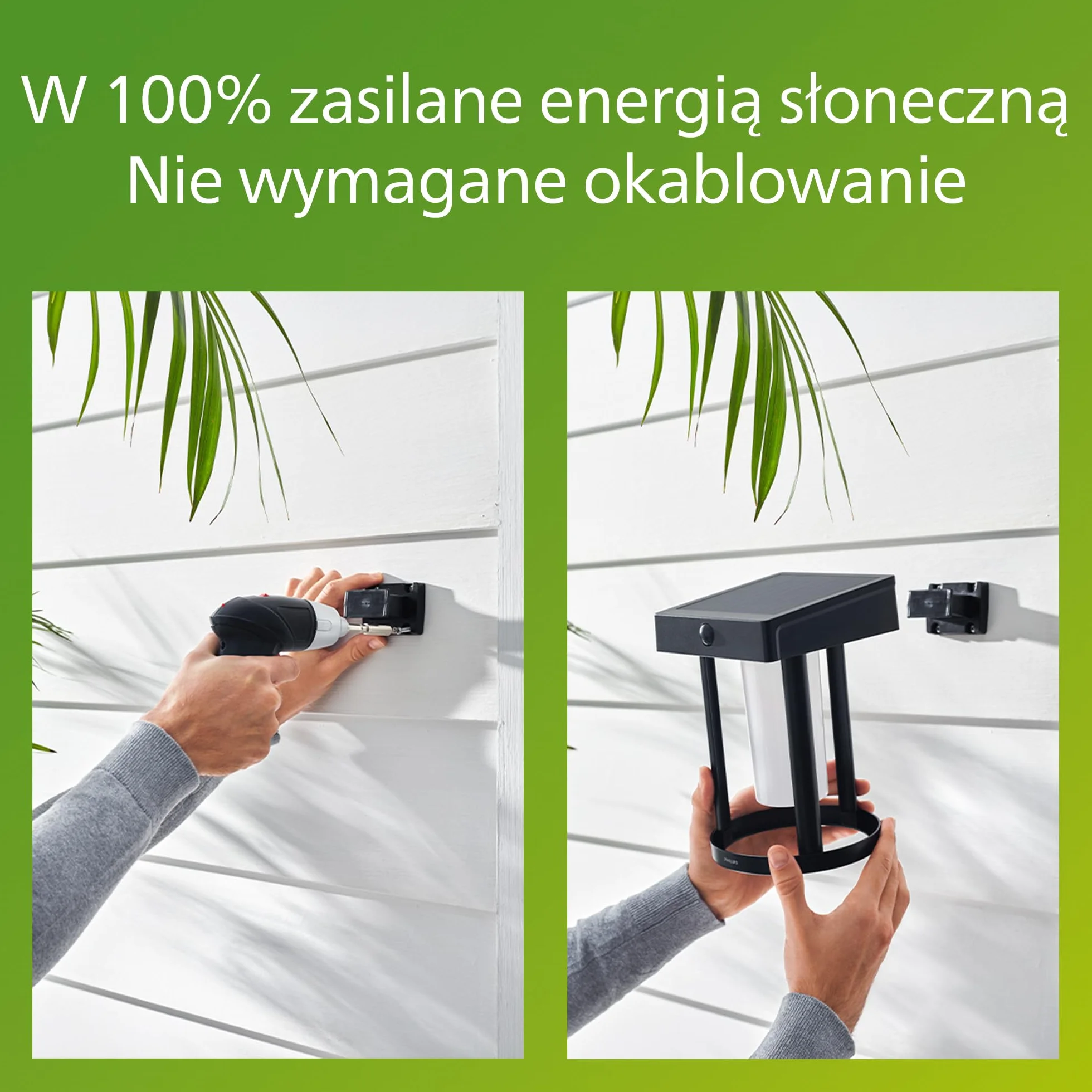 Philips Vynce Zewnętrzny Kinkiet Solarny 1.5W 2700K Czarny IP44