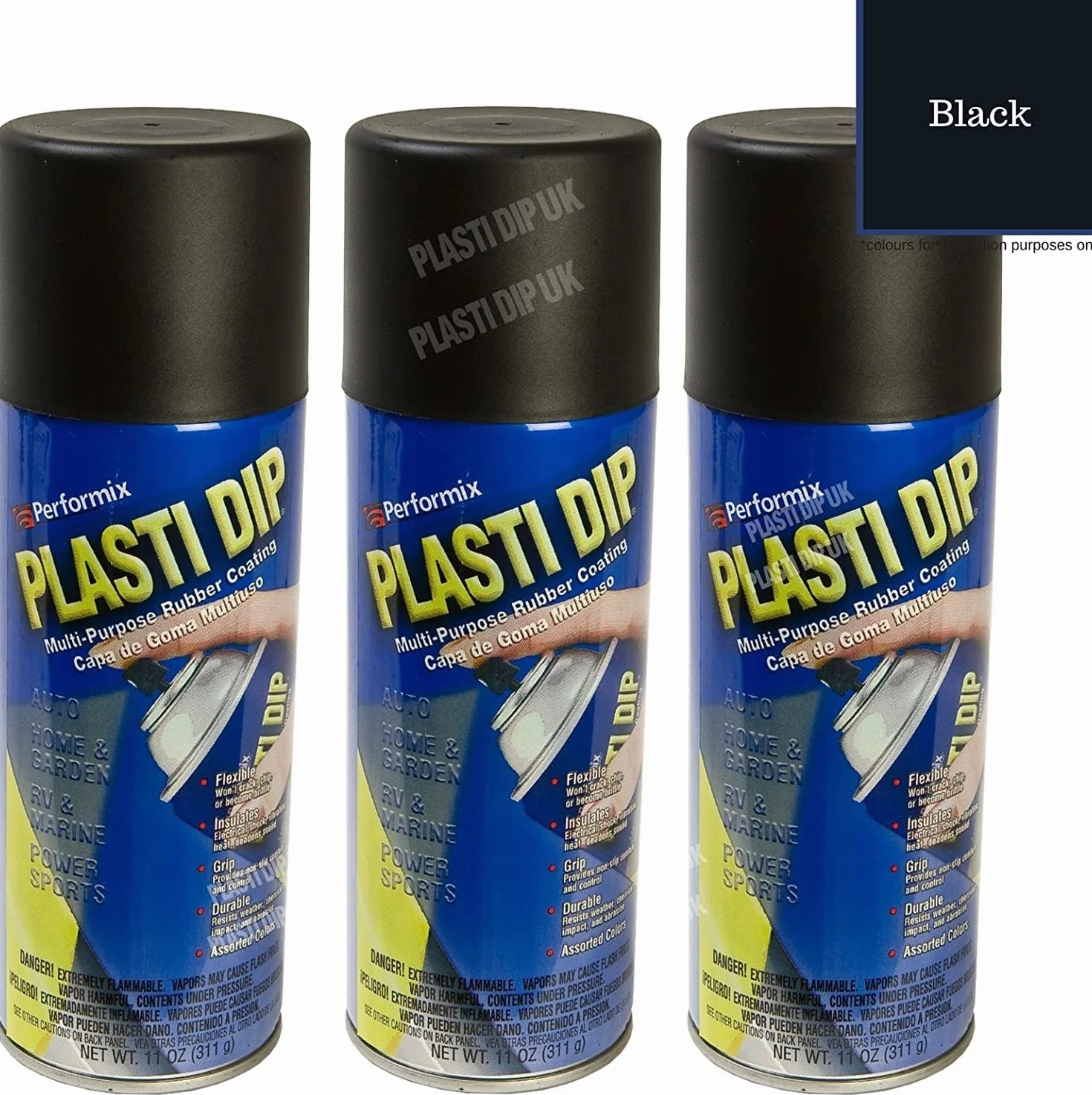 Plastidip farba do tworzywa sztucznego/gumy, w sprayu, czarna, 3 sztuki