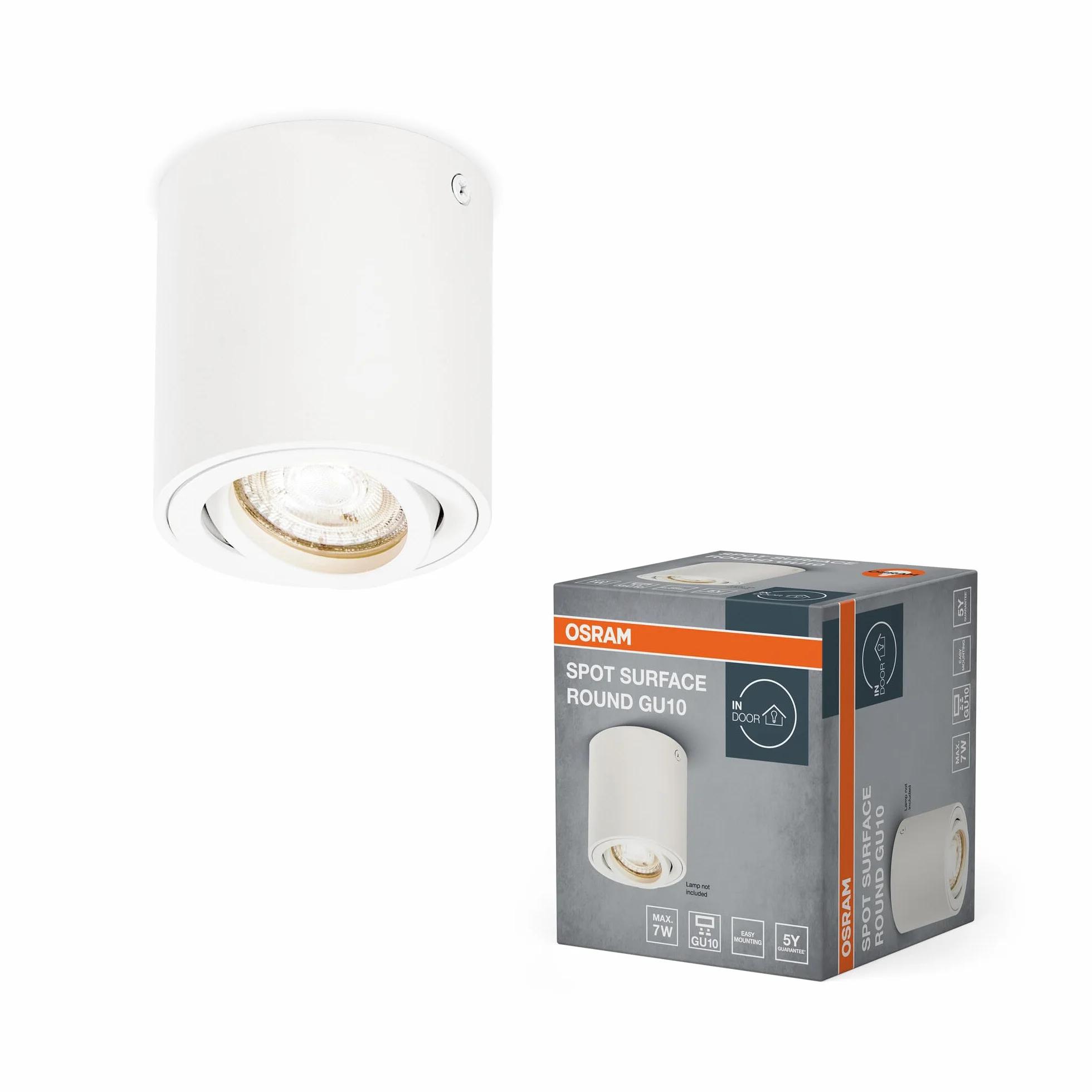 OSRAM Spot Surface Oprawa punktowa GU10 IP20 biała elastyczny kąt rozsyłu