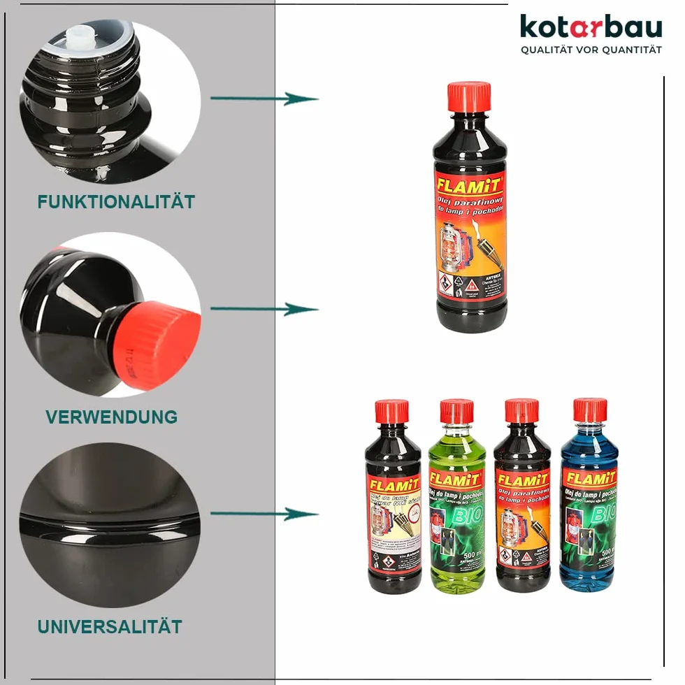 KOTARBAU Nafta do lamp olejowych 500 ml olej do pochodni ogrodowych bezbarwny