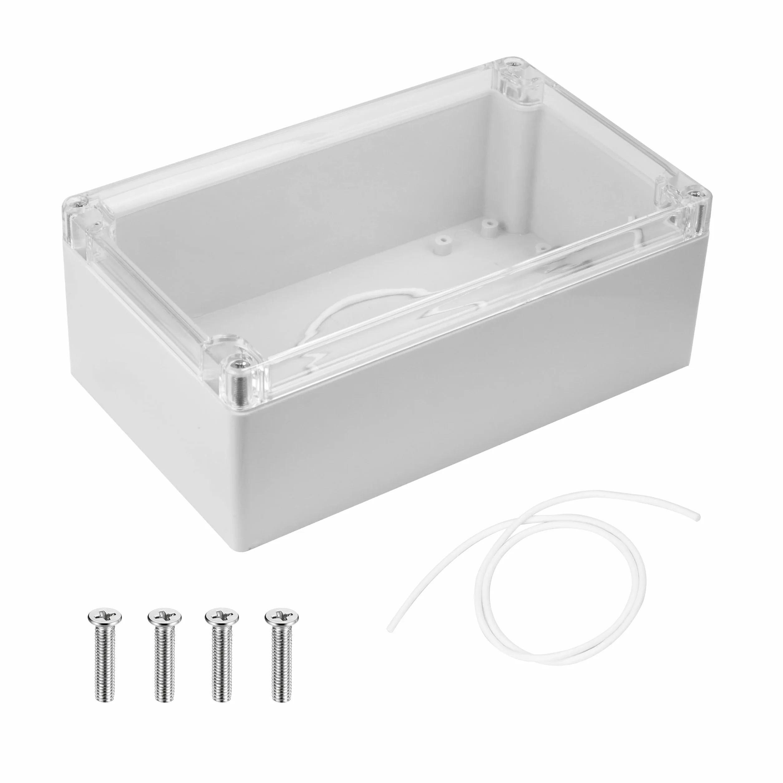 Puszka rozgałęźna, wodoszczelna puszka przyłączeniowa, IP65, obudowa elektroniczna, plastikowa pusta obudowa z tworzywa sztucznego, skrzynka na projekt, puszka rozdzielcza z przezroczystą pokrywą (200