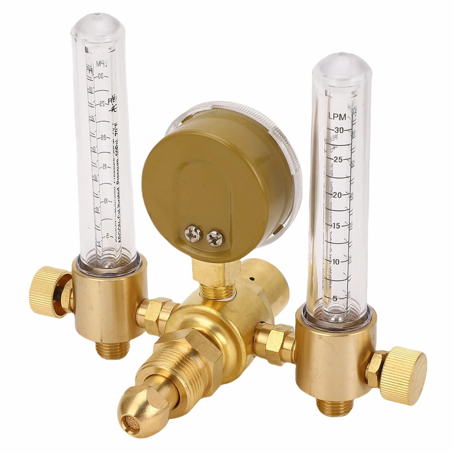 AMONIDA Przepływomierz Argonu Regulator Gazu do Spawania TIG MIG 0-60CFH 0-4500PSI CGA580 5/8 Cala X 18 RH