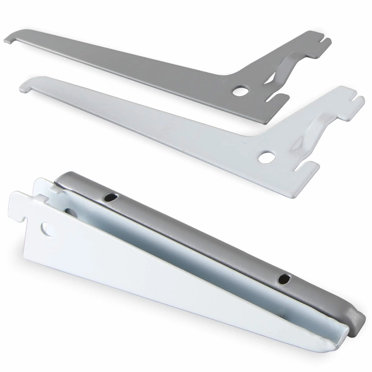 PRIOstahl Wspornik regałowy 250 mm biały 1-rzędowy 10 sztuk