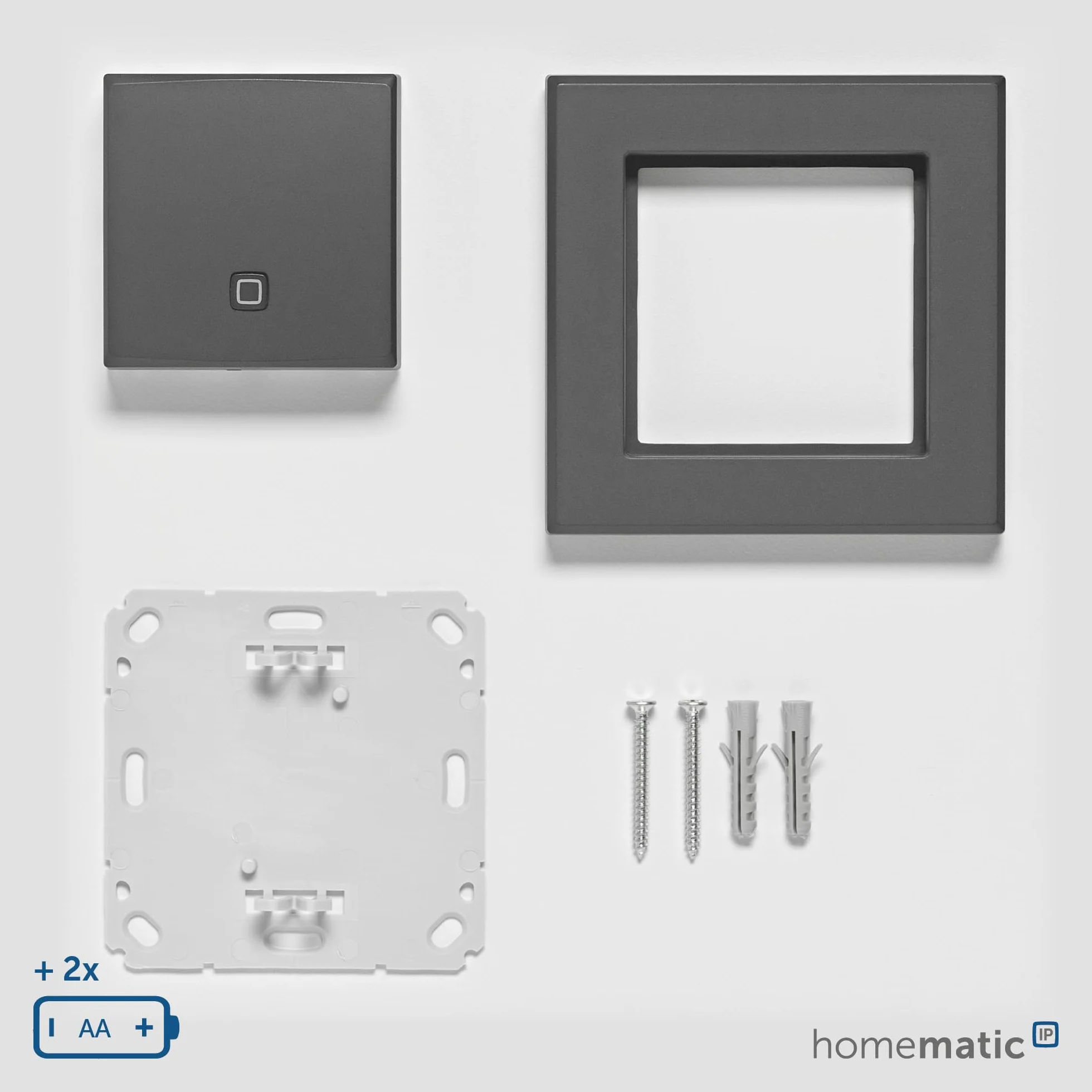 Homematic IP Smart Home czujnik temperatury i wilgotności powietrza – wewnątrz, antracytowy, steruje cyfrowo grzejnikami/ogrzewaniem podłogowym, aplikacją Alexa, Google Assistant, pomiar