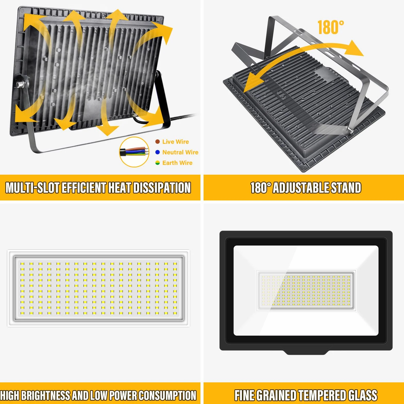 Willpower Reflektor LED 150W IP67 Wodoodporny Zewnętrzny Światło Indukcyjne
