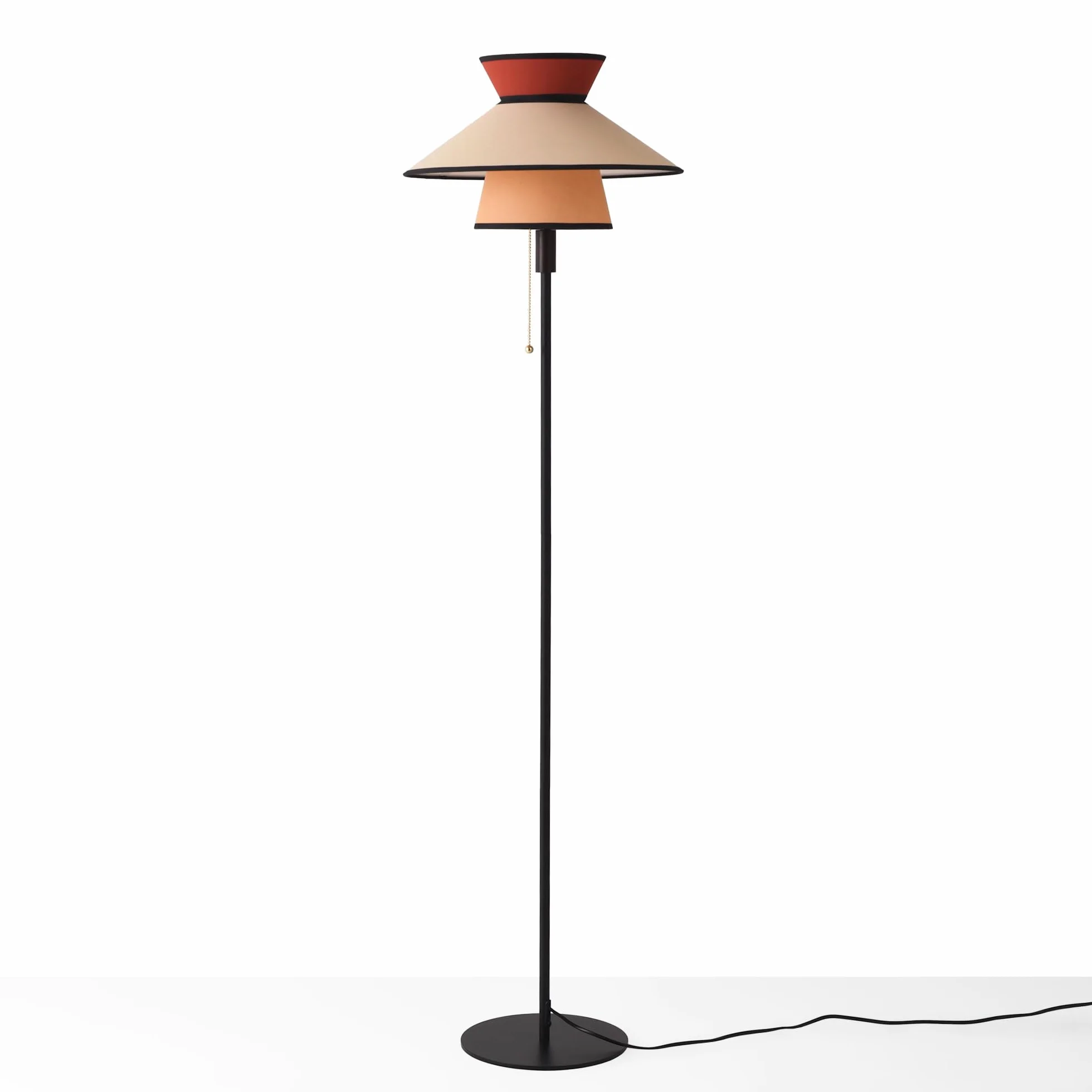 BARCELONA LED Lampa Podłogowa XXL CORA z Abażurem z Tkaniny Nowoczesna Retro-Industrialna