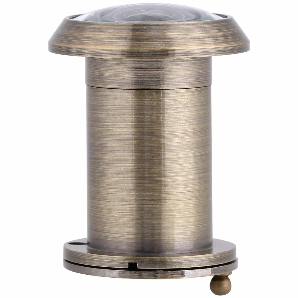 GOTOTOP 22mm 220° HD Wizjer do drzwi Szerokokątny wizjer z mocną osłoną ochronną Miedziane szkło optyczne Akcesoria do drzwi antywłamaniowych (brąz)