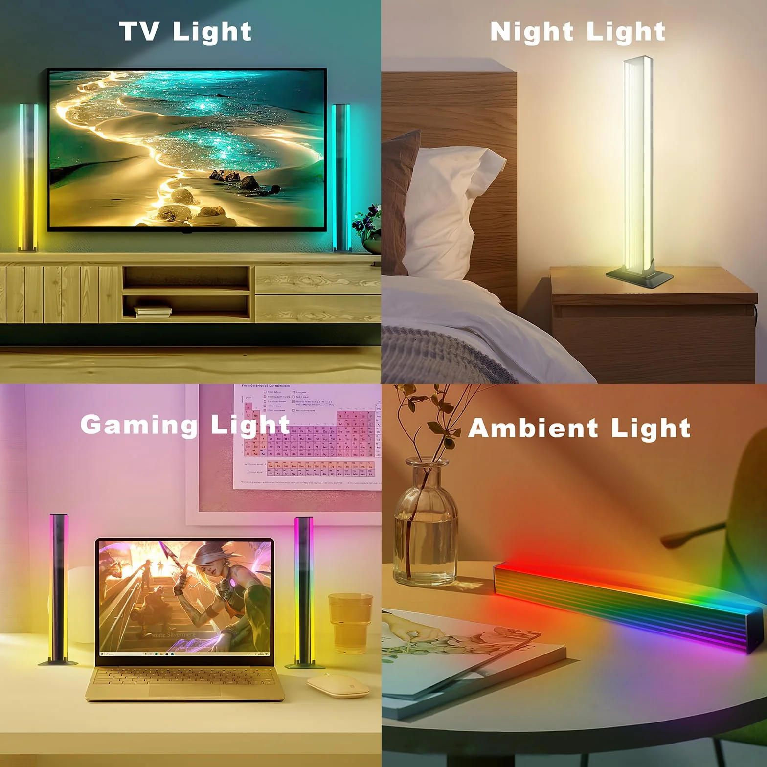 Eukee listwa świetlna RGB zestaw 2 szt. inteligentna z efektami świetlnymi i trybami muzycznymi