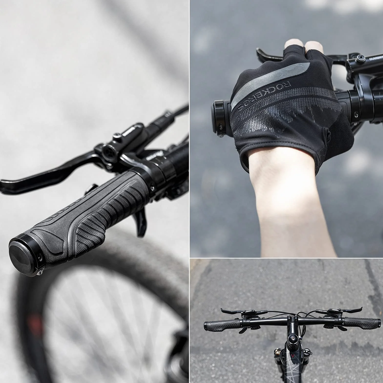 ROCKBROS Uchwyty Rowerowe, do Kierownic o Średnicy 22.2 mm, Ergonomiczny, Antypoślizgowe, Łatwy w Montażu, Uniwersalny, do MTB/Szosowego/Składanego Roweru