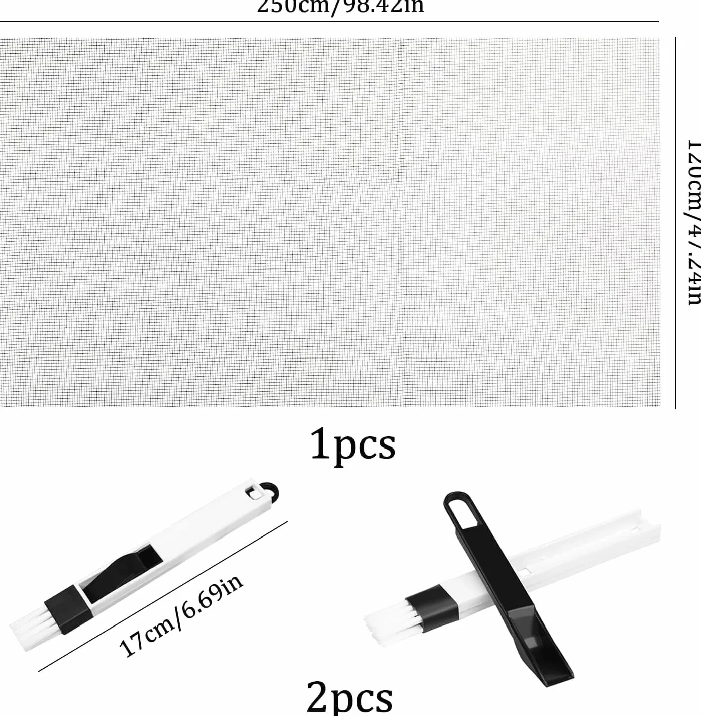 Vaskula Moskitiera z włókna szklanego 120 x 250 cm Przycinana siatka Rolka DIY na metry