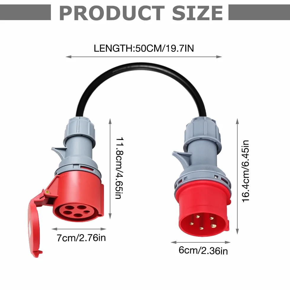 Adapter CEE 32 A do 16 A 5 x 2,5 mm² 16 A 415 V 5-biegunowy IP44 wodoodporny