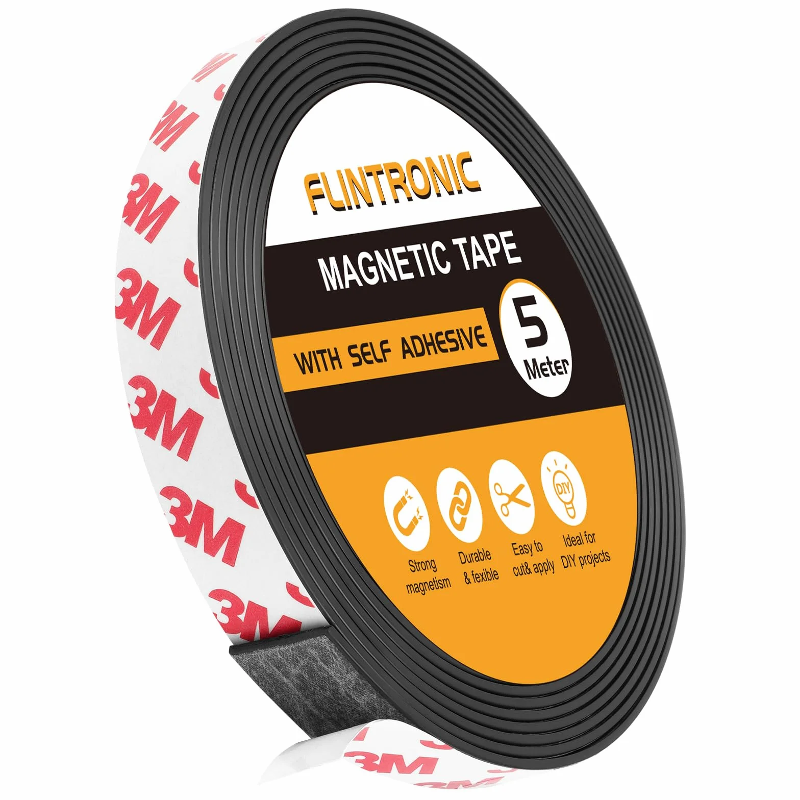 Flintronic taśma magnetyczna samoprzylepna 5 m, magnetyczny pasek do moskitier, Ferroband z mocnym klejem