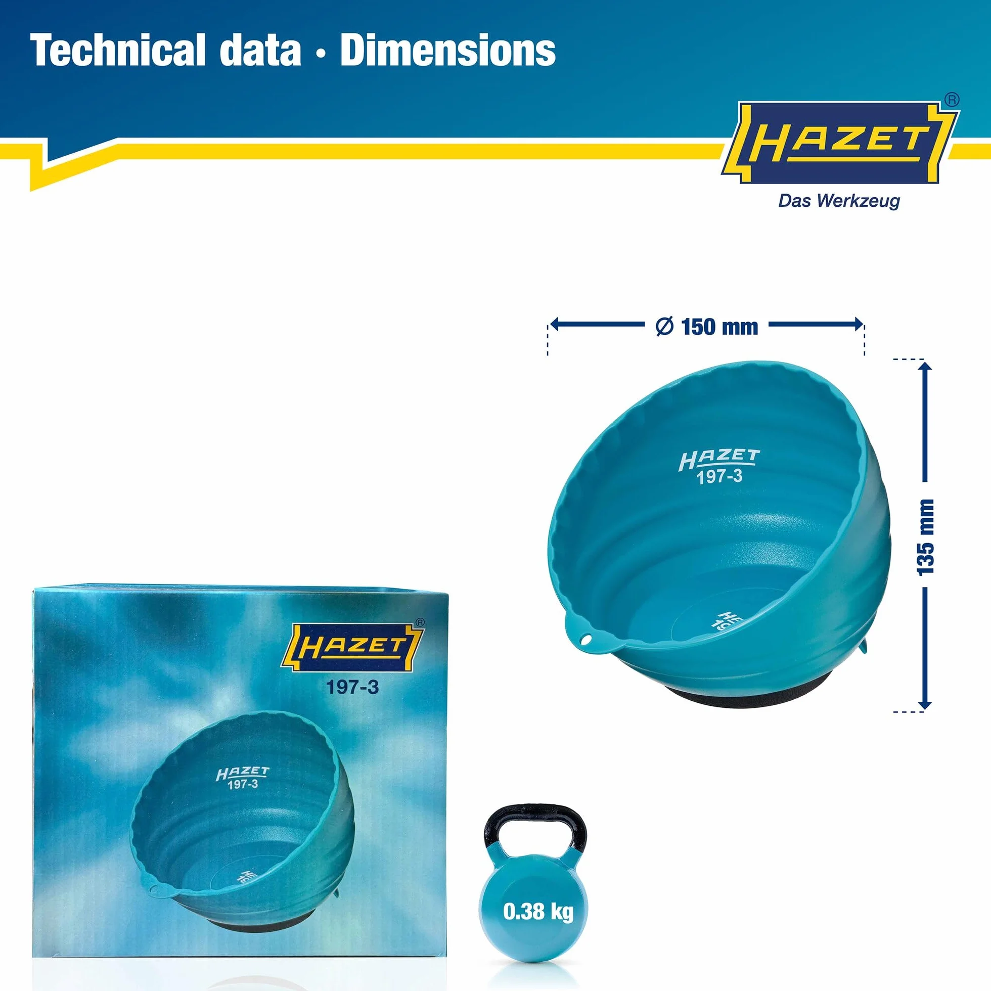 HAZET 197-3 Magnetyczna Półka 150 mm z Tworzywa Sztucznego do Przechowywania Śrub