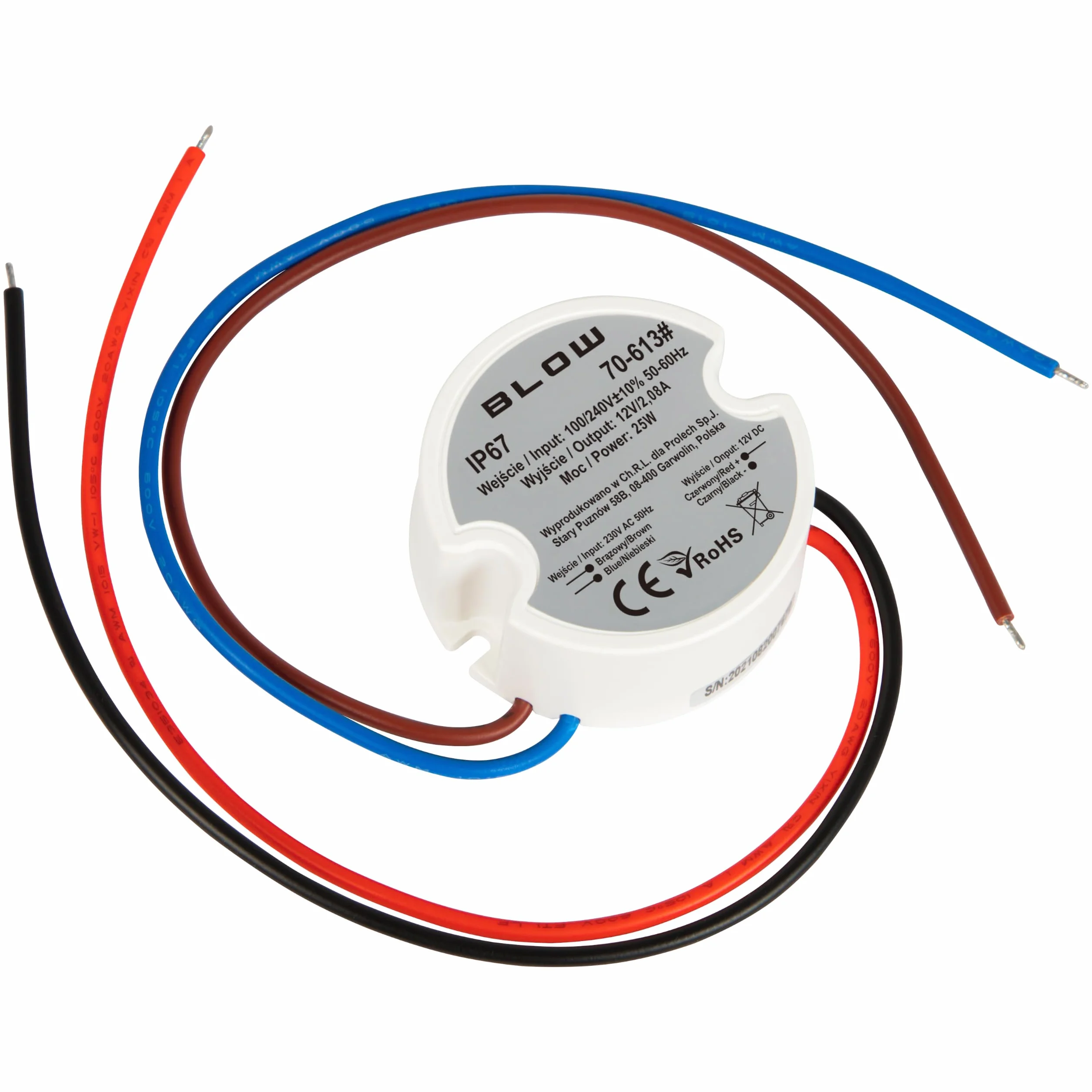 BLOW ZASILACZ 12V 25W IP67 DO TAŚMA LED RGB