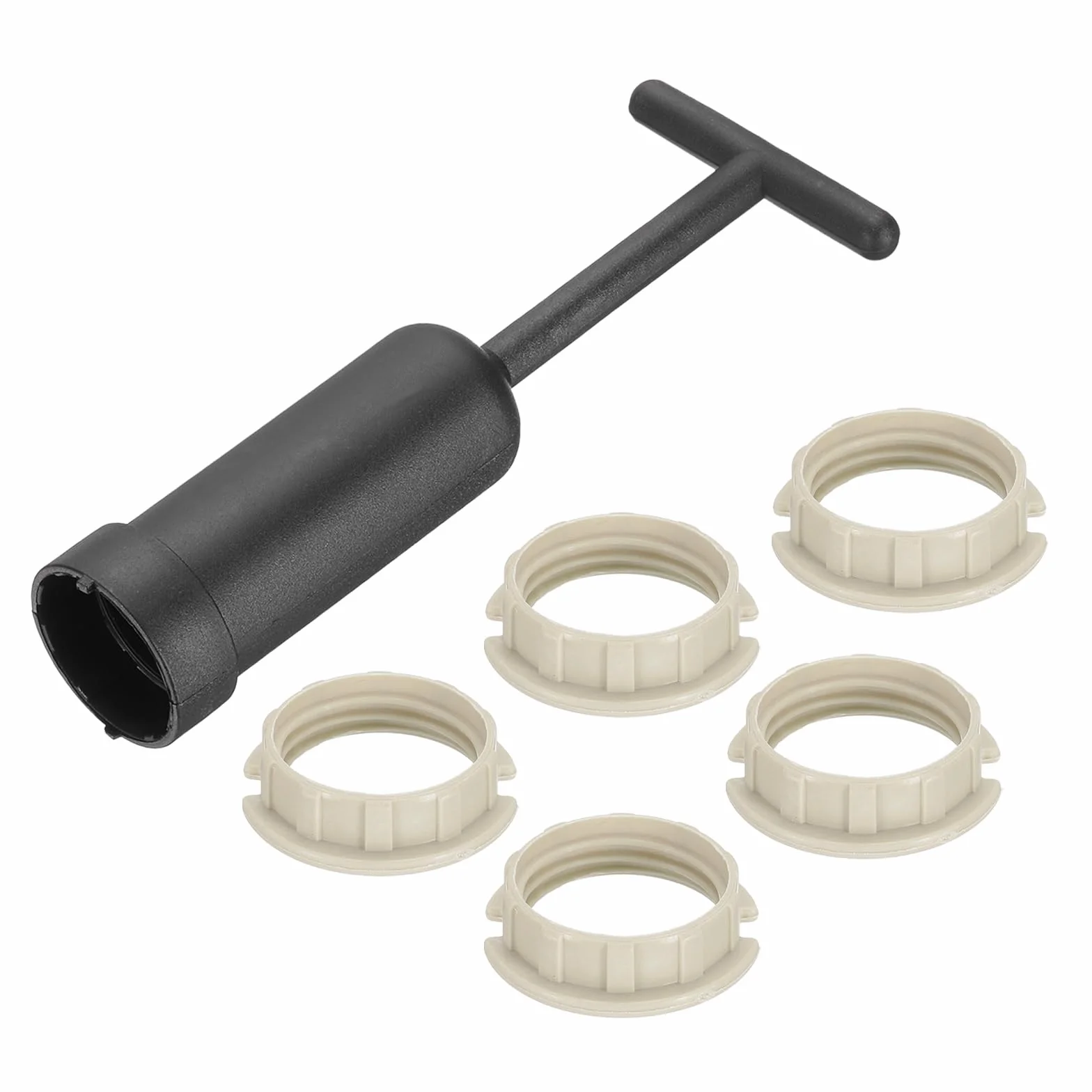 PATIKIL Zestaw pierścieni do oprawy lampy G9, adapter do uchwytu klosza lampy, 5 pierścieni z tworzywa sztucznego, zamiennik z narzędziem do usuwania kołnierza lampy, narzędzie do mocowania kołnierza