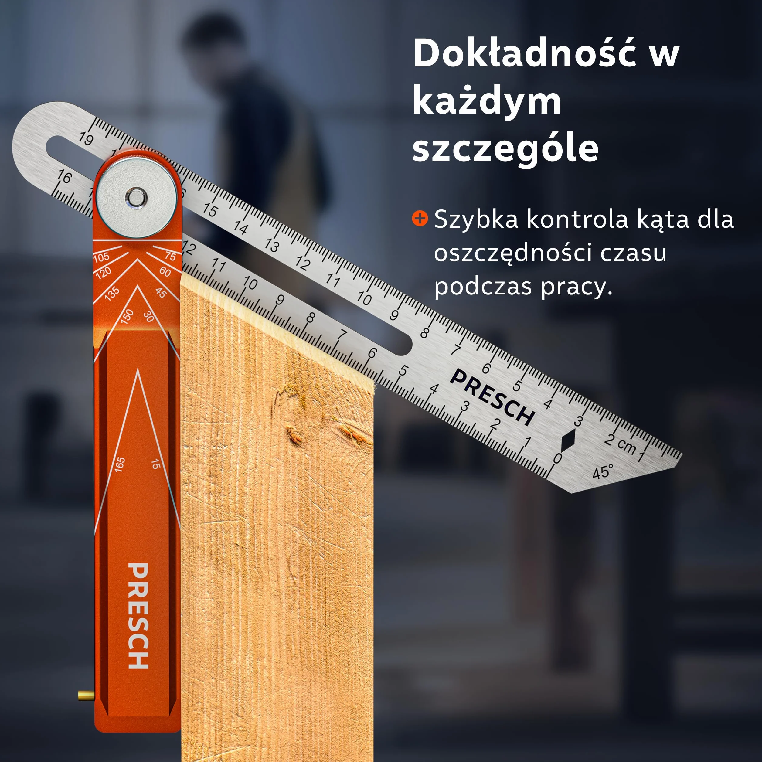 Presch Linijka Kąta Aktywności 190mm 270mm Precyzyjne Przenoszenie Kątów T-fazowy z Frezowanego Aluminium i Stali Nierdzewnej