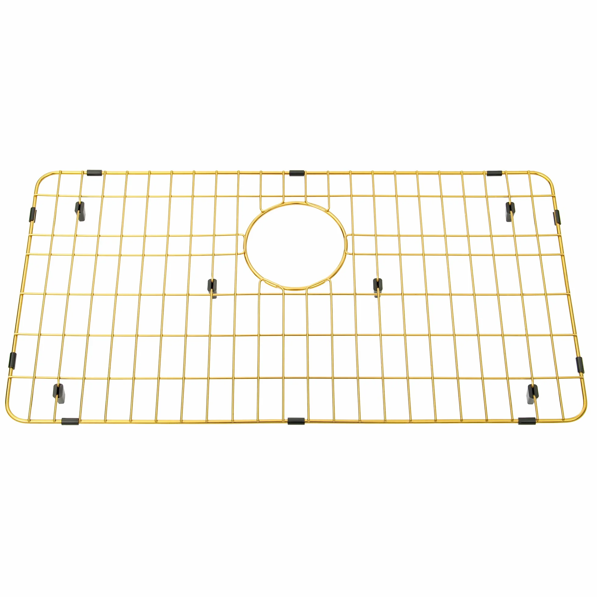 Kratka kuchenna stal nierdzewna na dno zlewu 66 cm x 35 cm z tylnym odpływem złoty