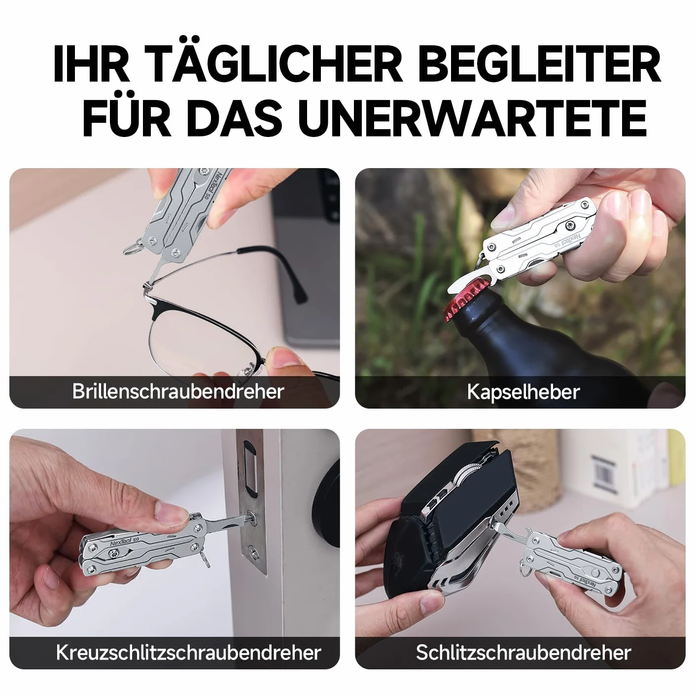 NexTool Wielofunkcyjne mini nożyczki Sailor S0, 8 w 1, mikro narzędzie EDC