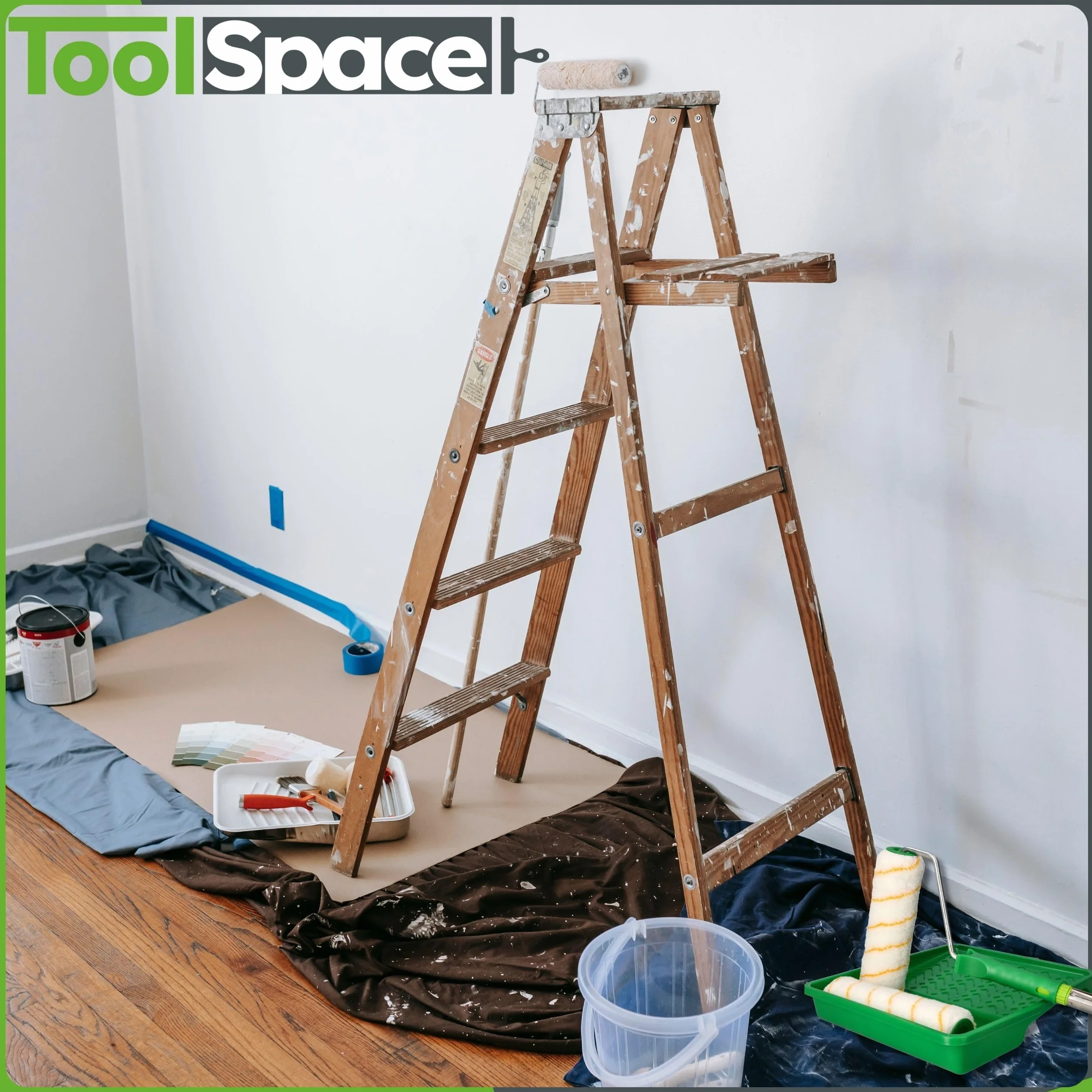 ToolSpace Kuweta malarska 34 x 31,5 cm Duża Wanna Malarska Plastikowe Akcesoria Malarskie Zestaw