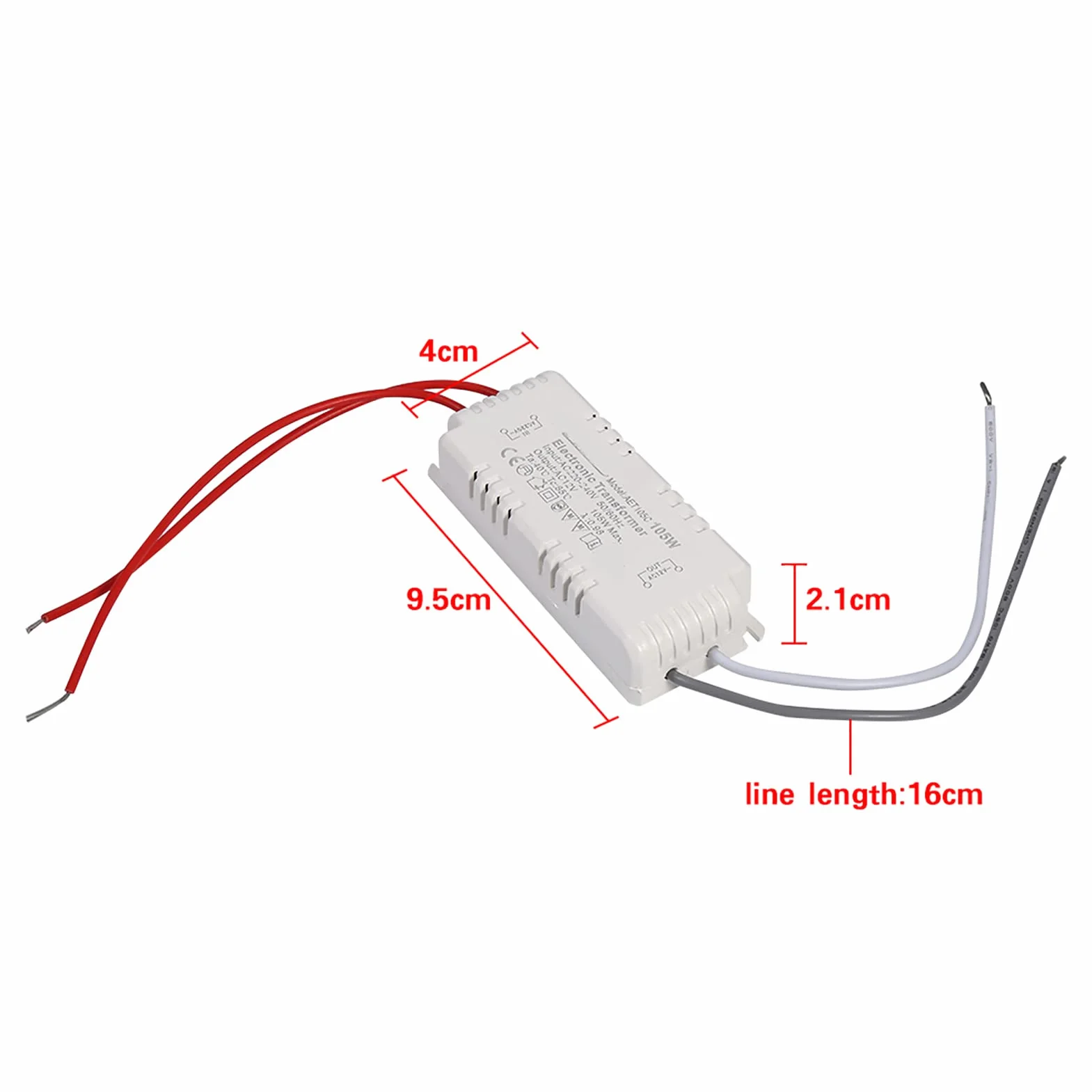 Halogenowa 12 V Sterownik żarówki Zasilacz Transformator Elektroniczny Plastikowa Obudowa Maks. 105 W z Napięciem Wejściowym AC 220–240 V dla Lamp Kwarcowych 12 V