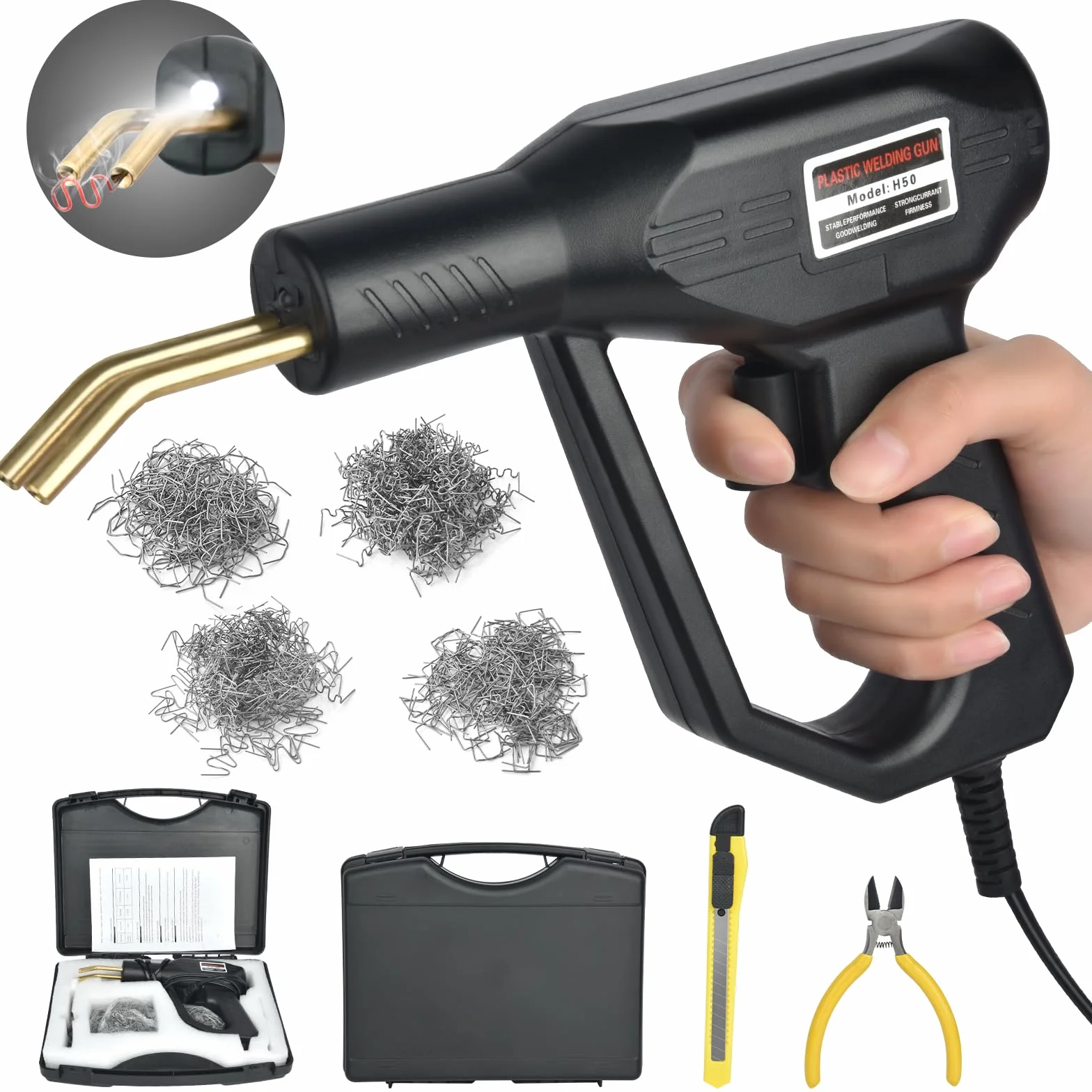 Zgrzewarka do tworzywa sztucznego 50 W 220 V zestaw naprawczy do zderzaka samochodowego 1000 szt. gwoździ