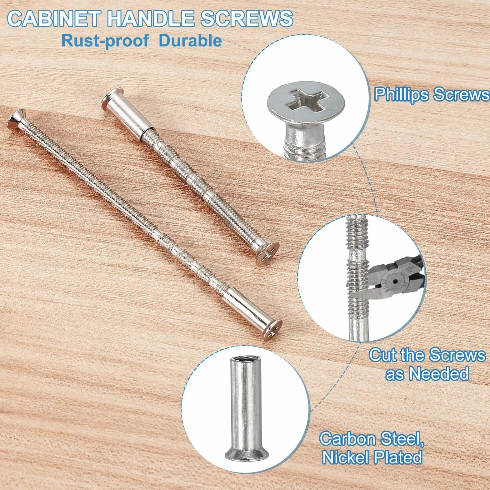 PATIKIL 10 sztuk śrub łączących do mebli M4 x 45 mm z łbem stożkowym srebrne łączniki meblowe