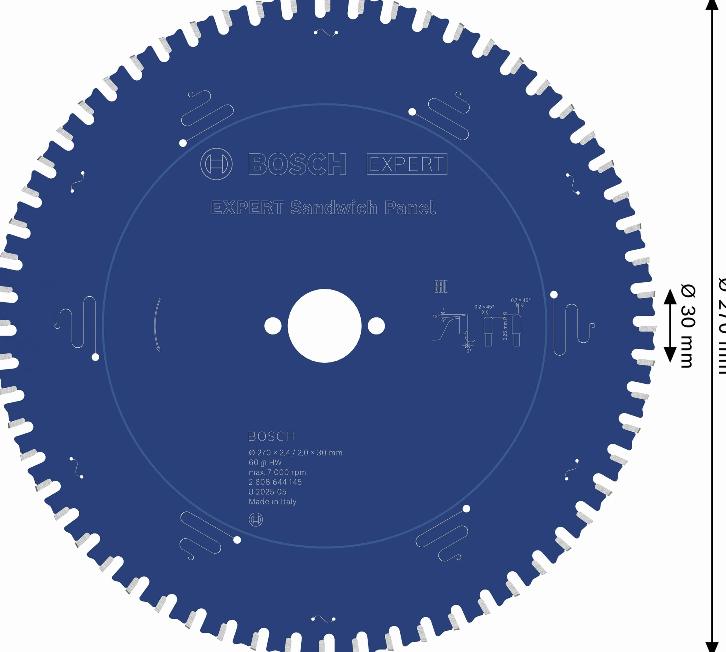 Bosch Professional Brzeszczot do piły tarczowej Expert for Sandwich Panel 270 x 30 x 2,4 mm 60 zębów