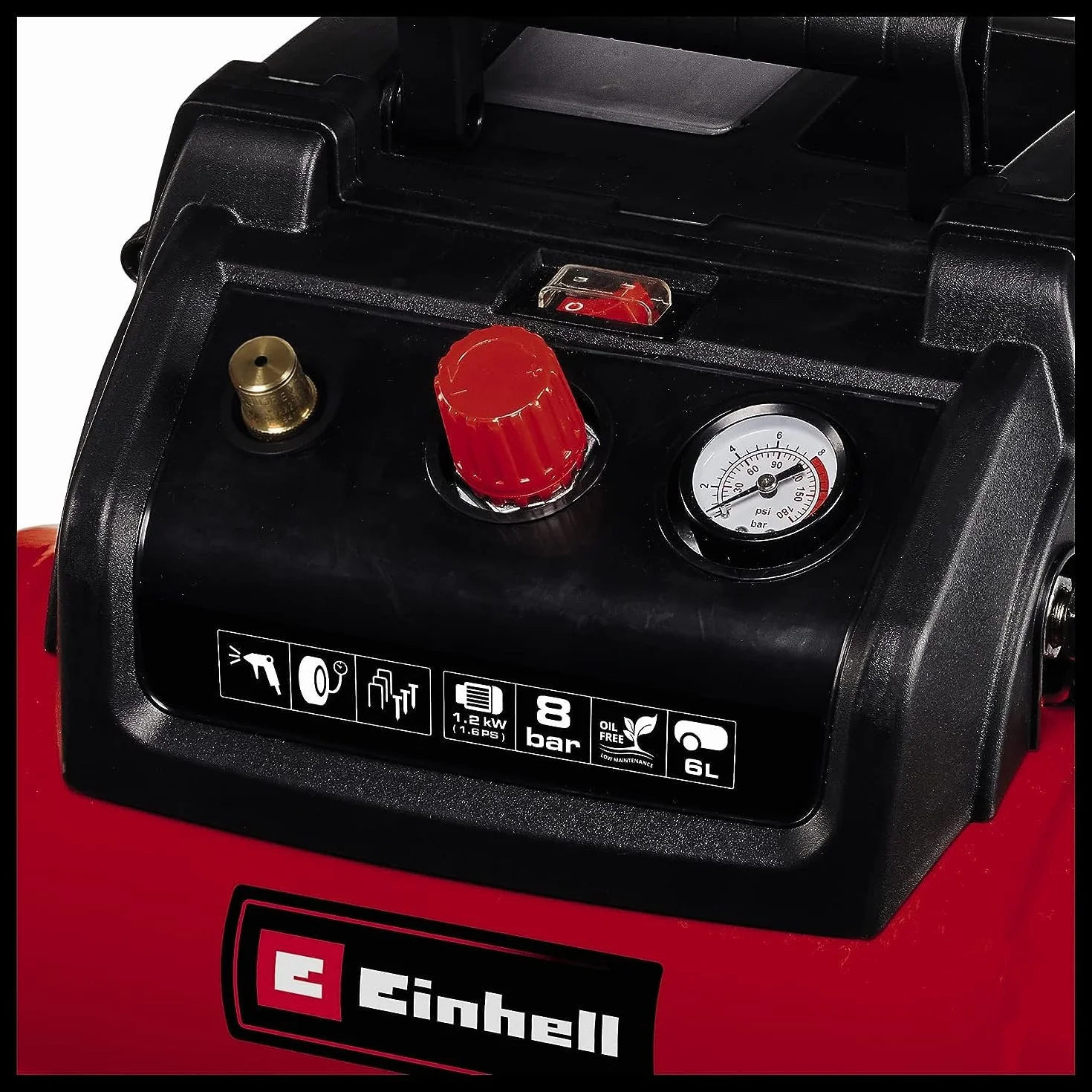 Sprężarka Einhell TC-AC 190/6/8 1,2 kW 8 bar 190 l/min 6 l zbiornik bezolejowa