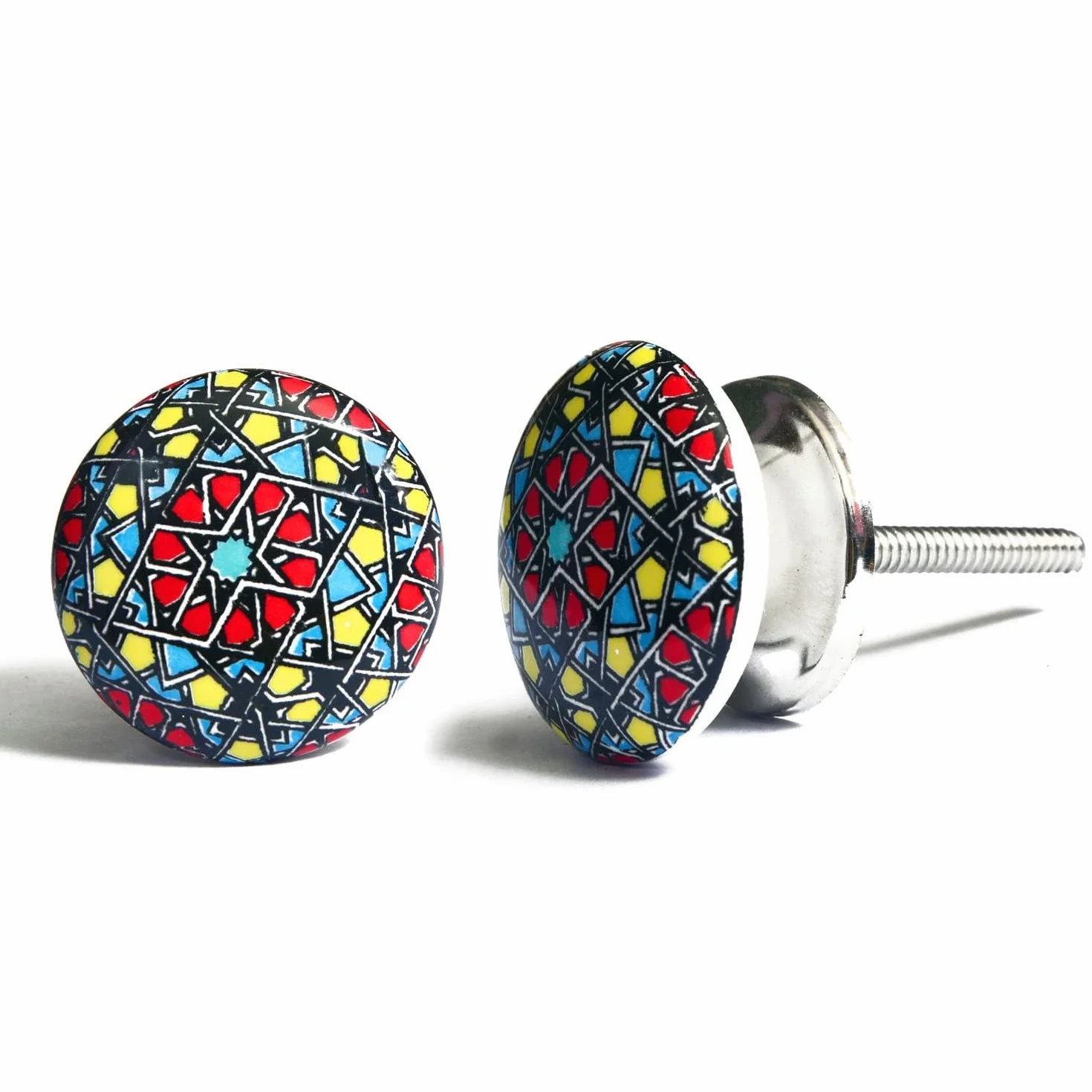 Pokrętła ceramiczne 40mm ręcznie malowane zestaw 10 do szafek szuflad
