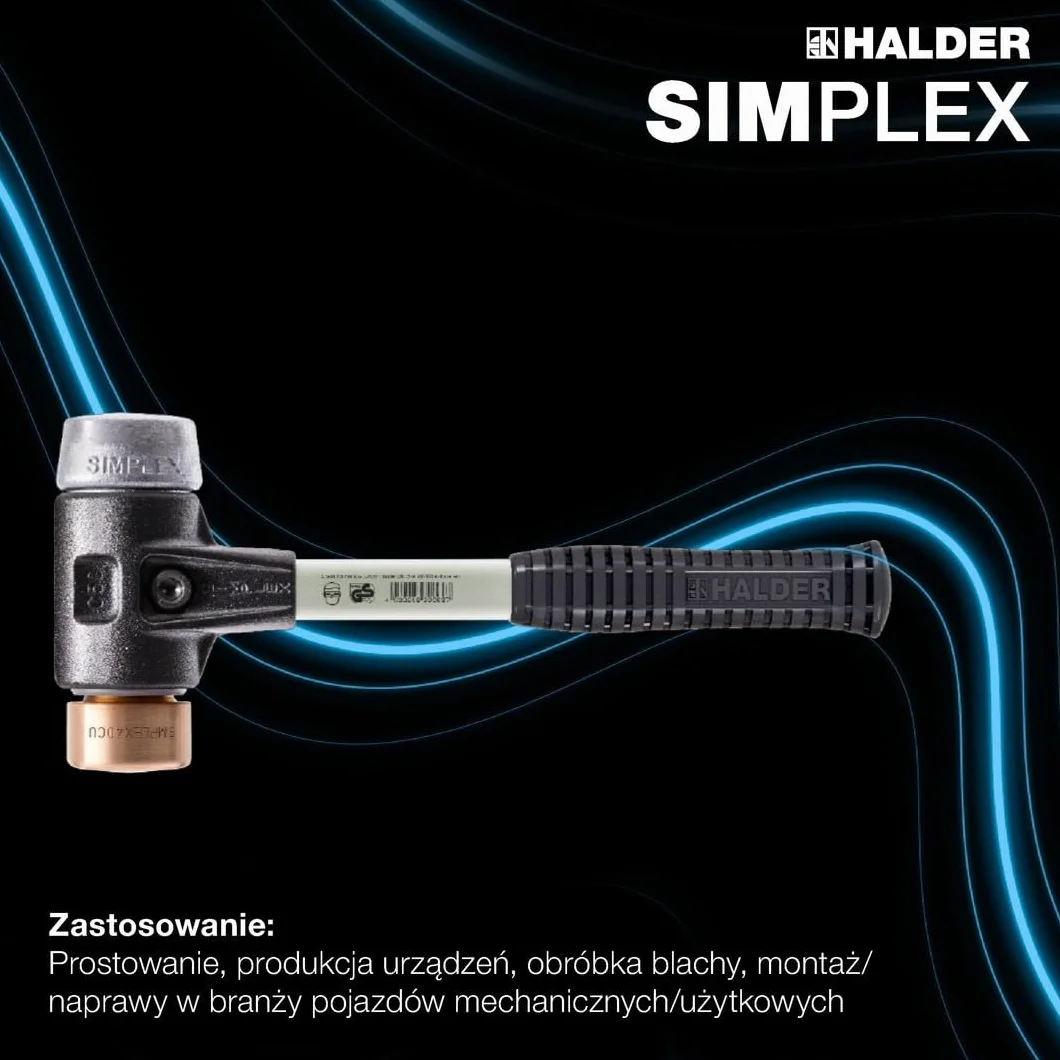 Halder SIMPLEX Młotek z miękkimi obuchami 30mm z miedzi i metalu lekkiego
