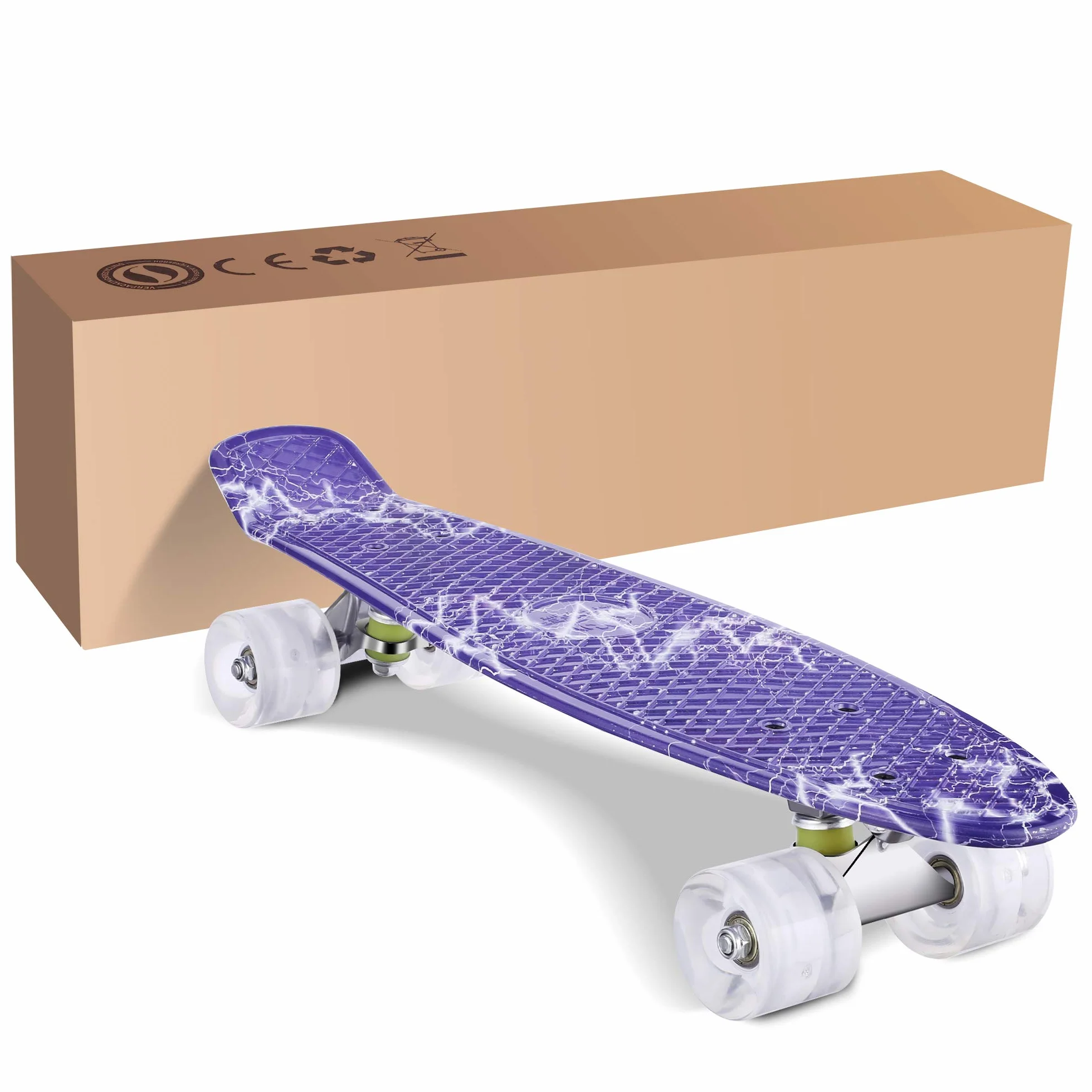 WeSkate deskorolka dla początkujących 22" kompletna mini Cruiser deskorolka plastikowa taca i kółka PU ABEC-9 łożysko dla dorosłych, nastolatków, chłopców, dziewcząt
