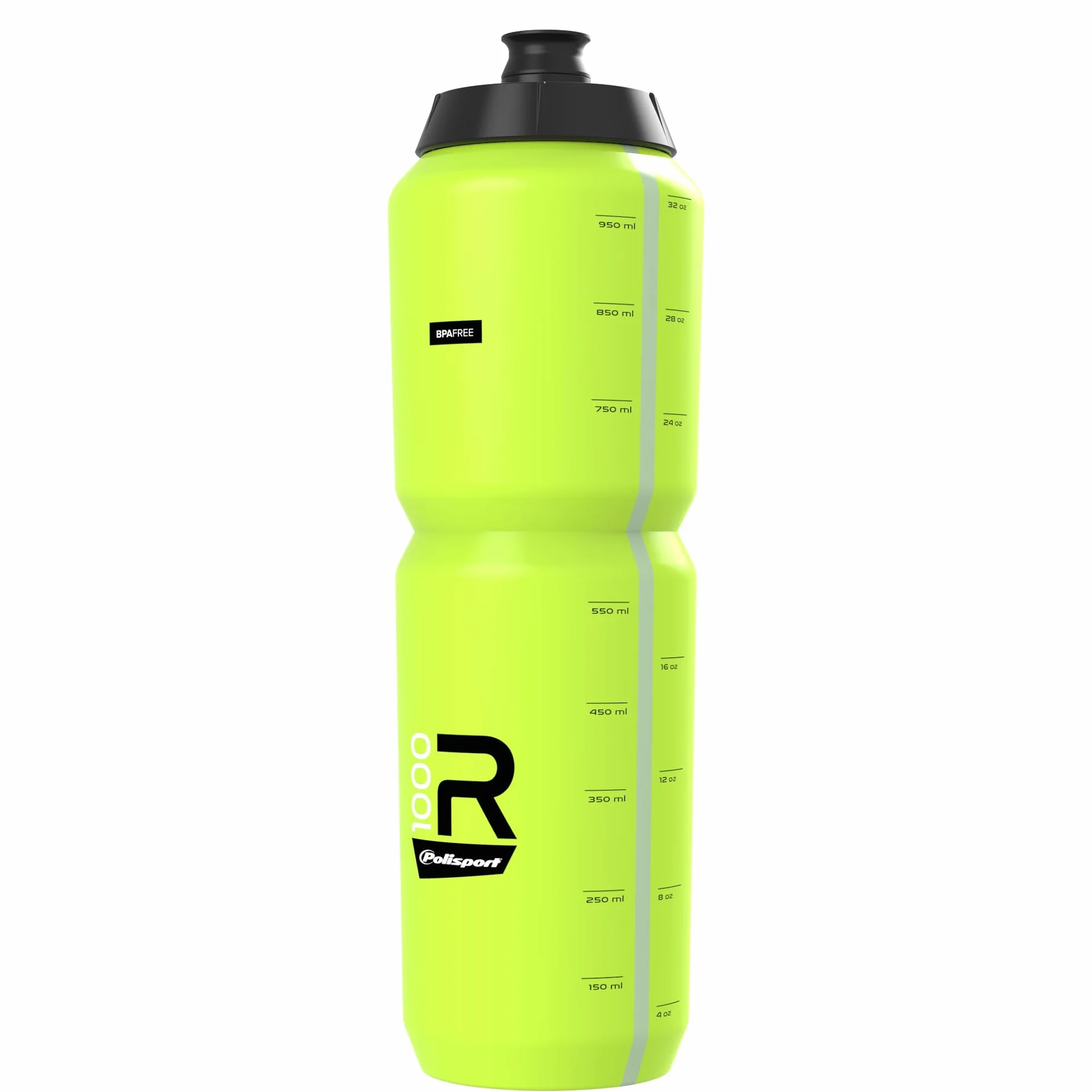 POLISPORT 8649100011 - R Collection R1000 Butelka rowerowa 1000ml Bidon dla rowerzystów Rower BPA Free kolorze limonkowym