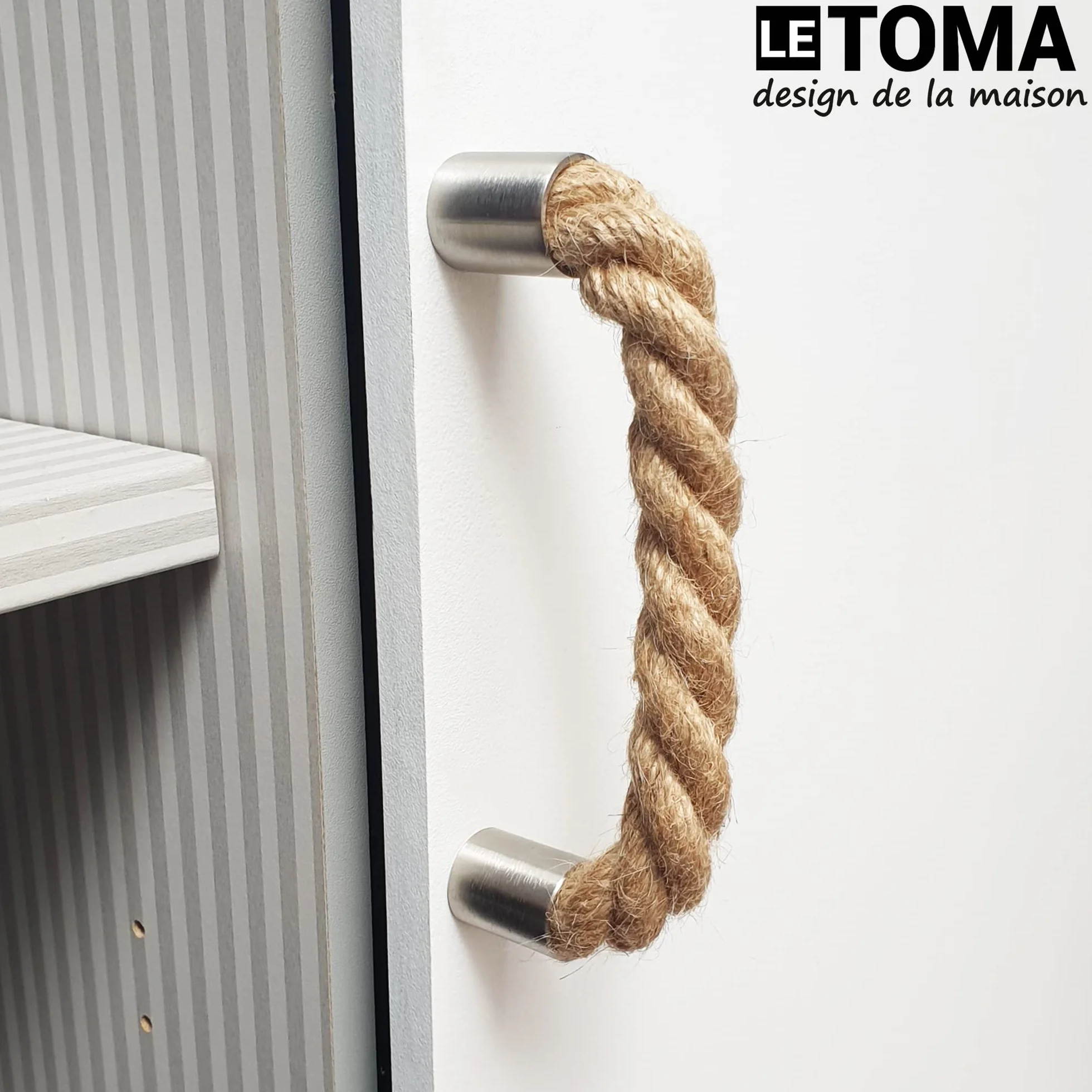 160 mm uchwyt do mebli, 100% naturalna lina jutowa | wytrzymały uchwyt ze sznurka jutowego do komody, szafki i szuflady, wygląd morski