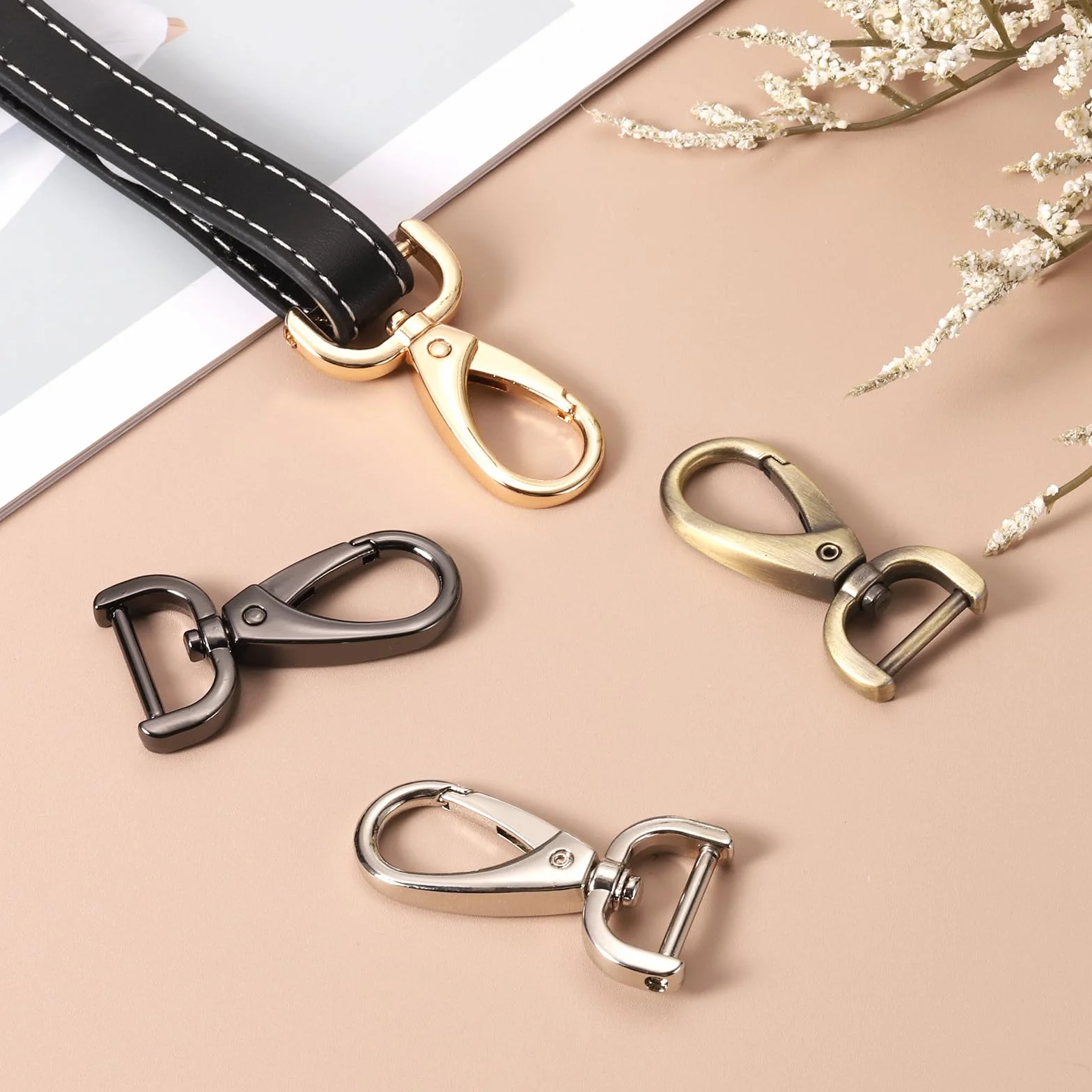 QUARKZMAN karabińczyk 5/8" D-ring obrotowy srebrny