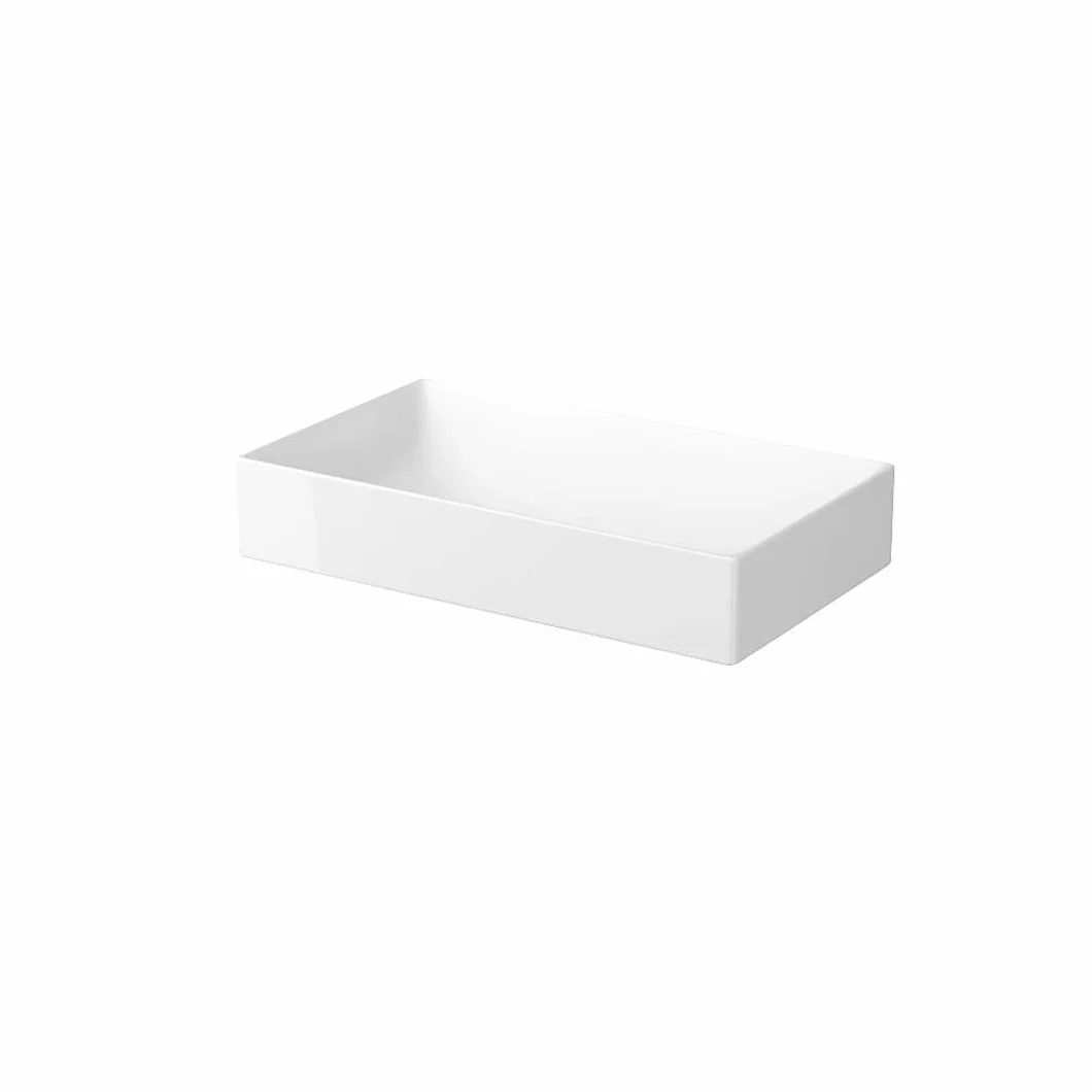 CERSANIT Umywalka nablatowa prostokątna 35x60x11 cm biała ceramiczna bez otworu na kran