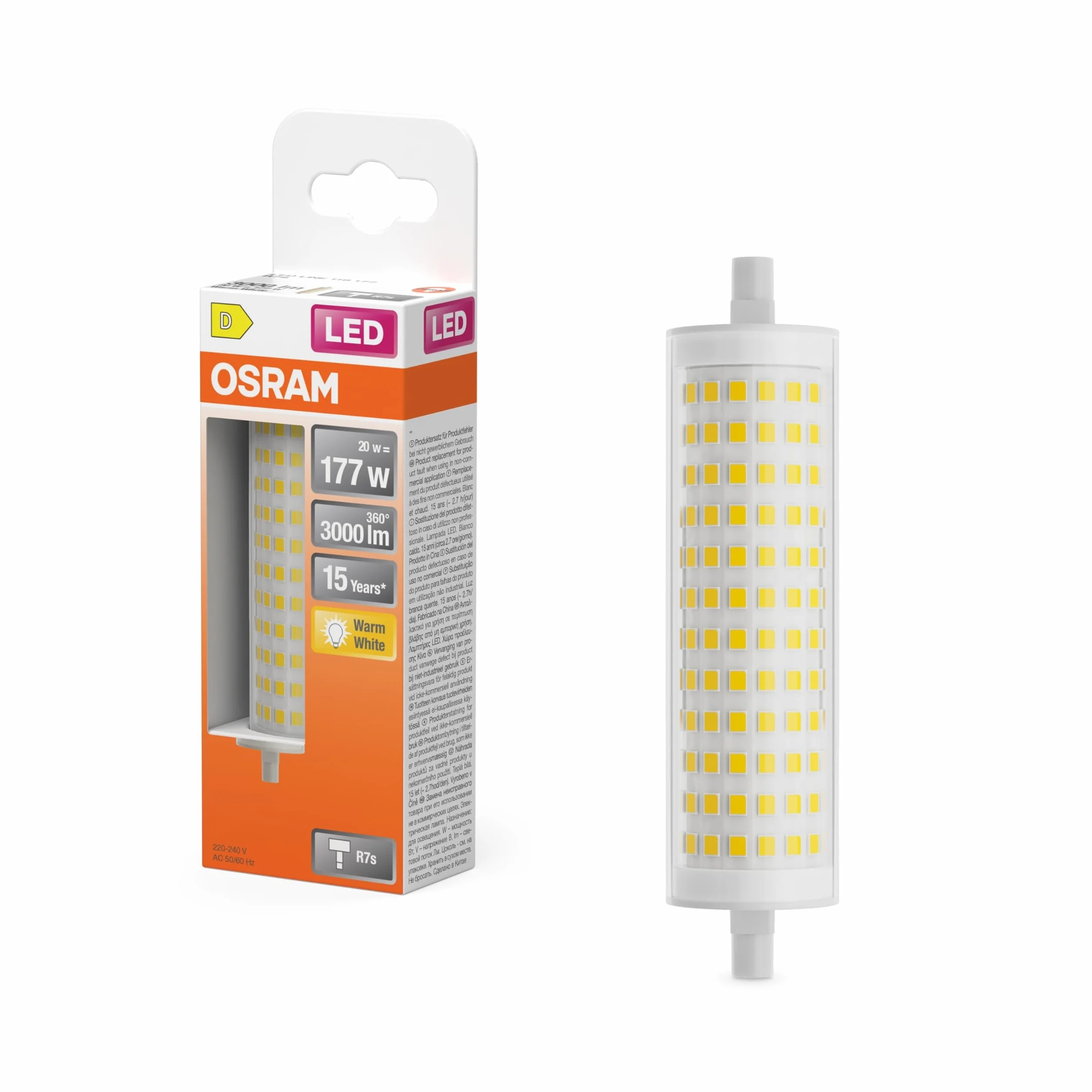 Lampa LED OSRAM LED Line 20W R7s 3000lm 3000K ciepłe białe światło