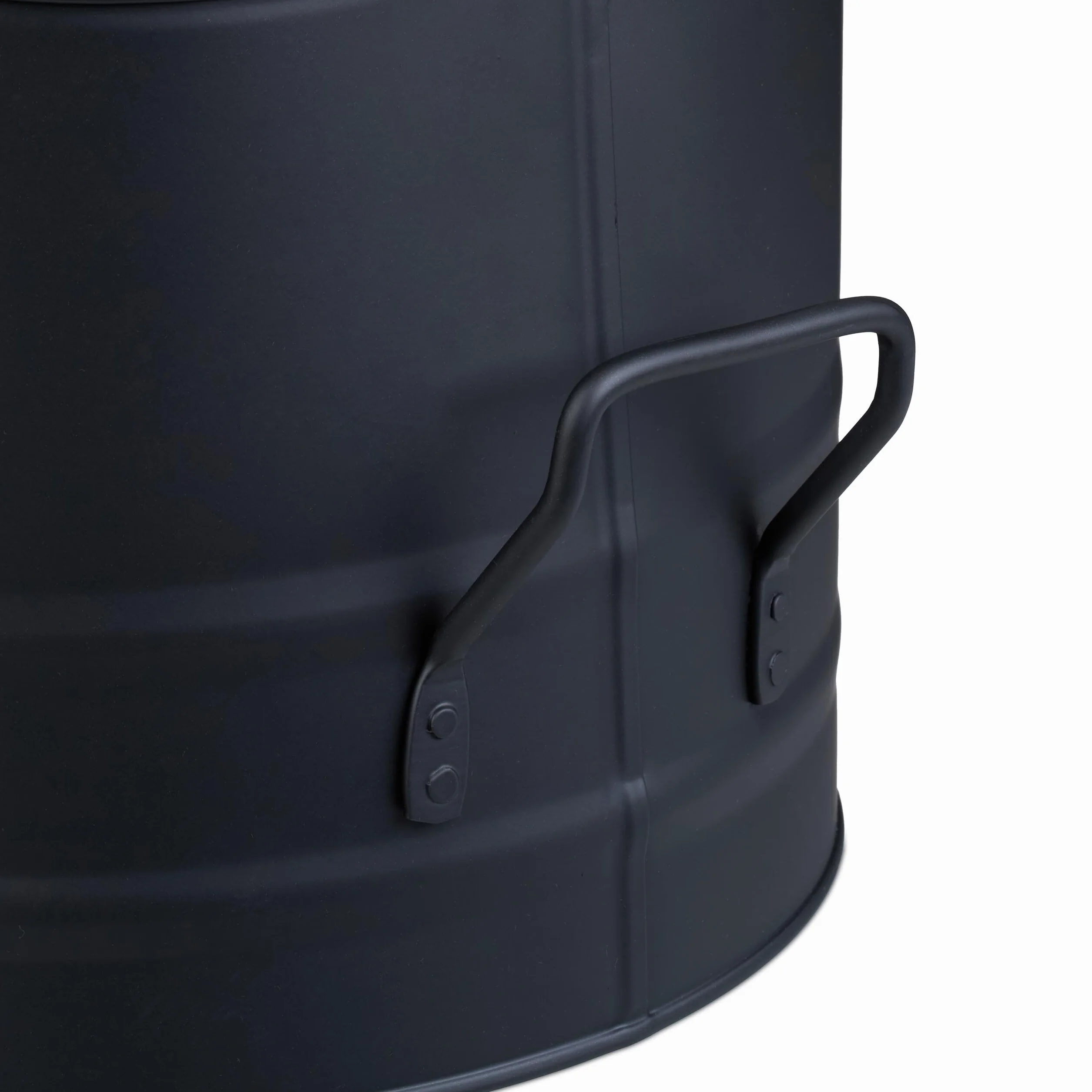 Relaxdays wiadro na popiół 9,5 l z uchwytem, żelazko, czarny
