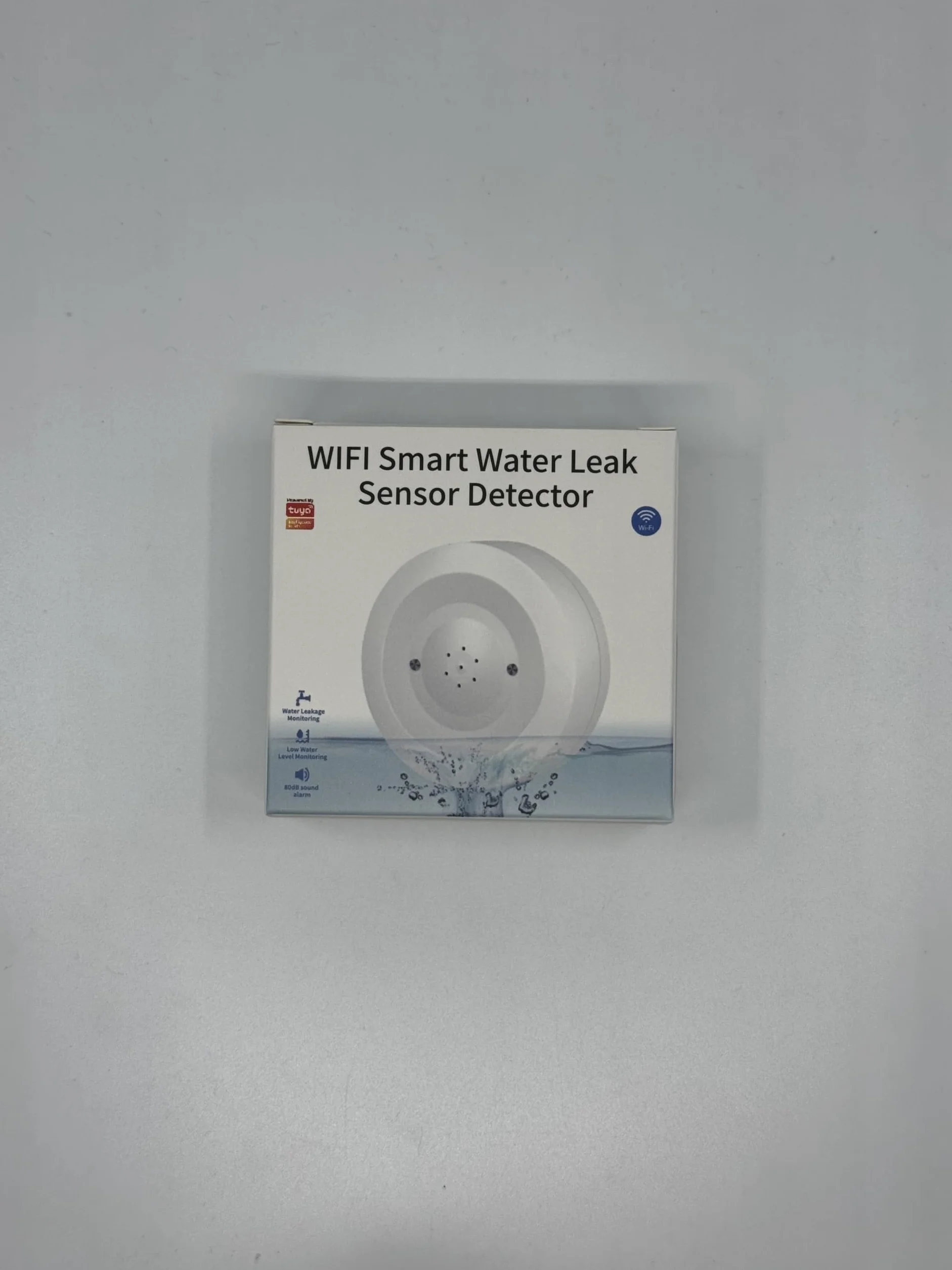 OKRĄGŁY CZUJNIK ZALANIA wycieku wody WIFI TUYA sensor z dwoma czujnikami