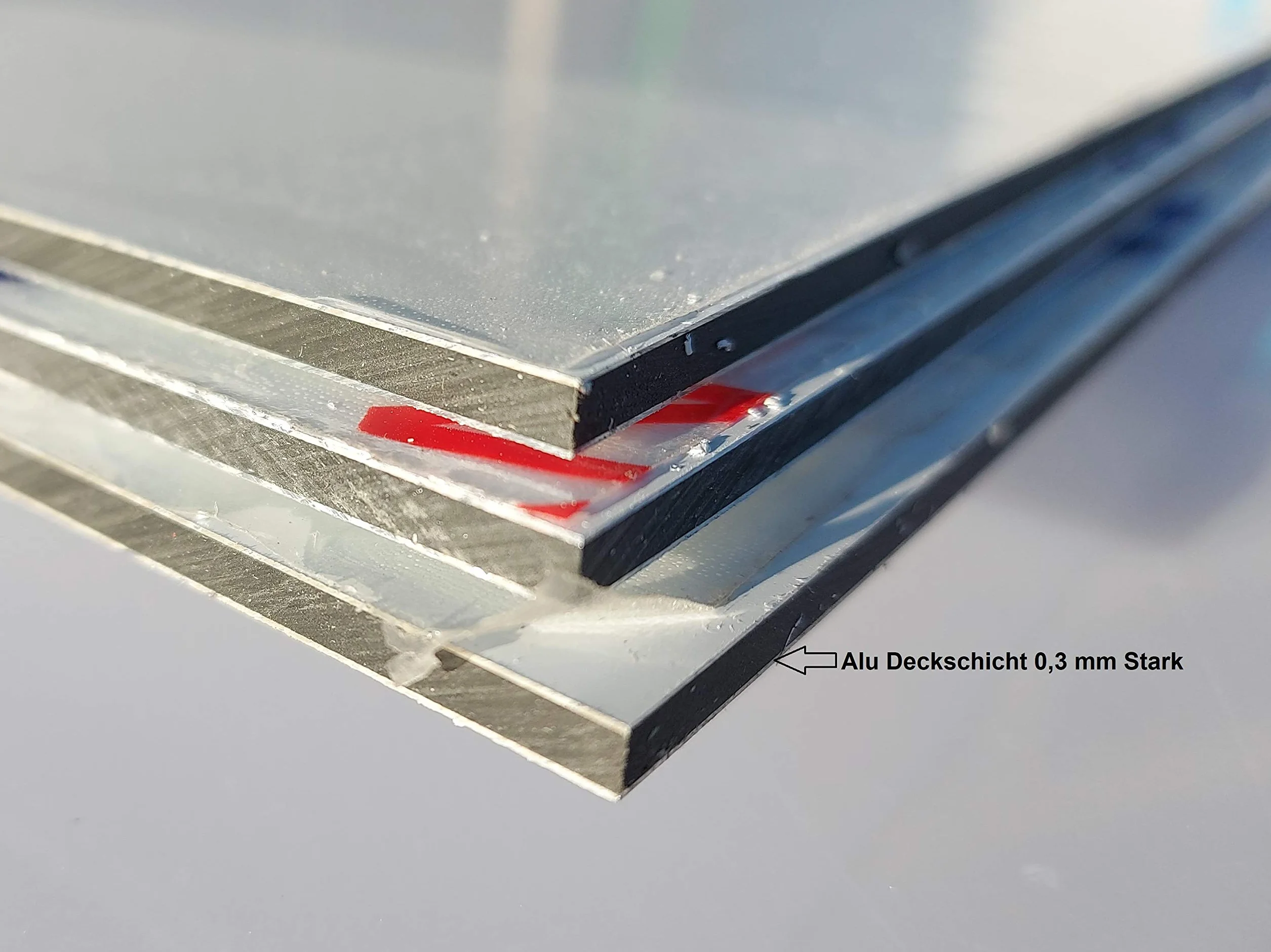 Aluminiowa płyta kompozytowa 1000 x 500 x 3 mm przycięta