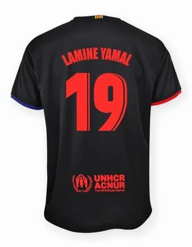 Koszulka wyjazdowa FC Barcelona 2024/25, oficjalna licencjonowana replika – numer 19 LAMINE YAMAL, rozmiar dla dorosłych M