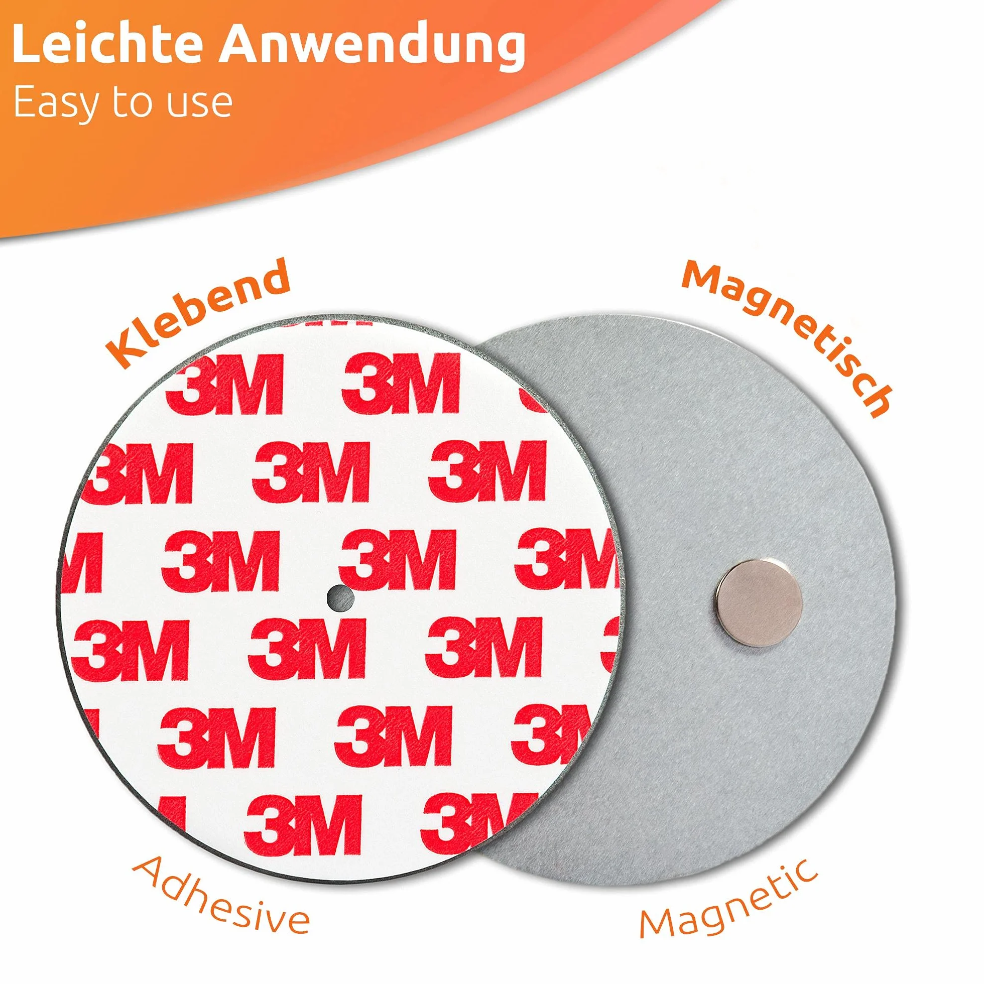 ECENCE Uchwyt magnetyczny czujnika dymu 1 sztuk Samoprzylepny uchwyt magnetyczny do czujnika dymu Ø 70 mm szybki i bezpieczny montaż bez wiercenia i wkręcania do wszystkich czujników